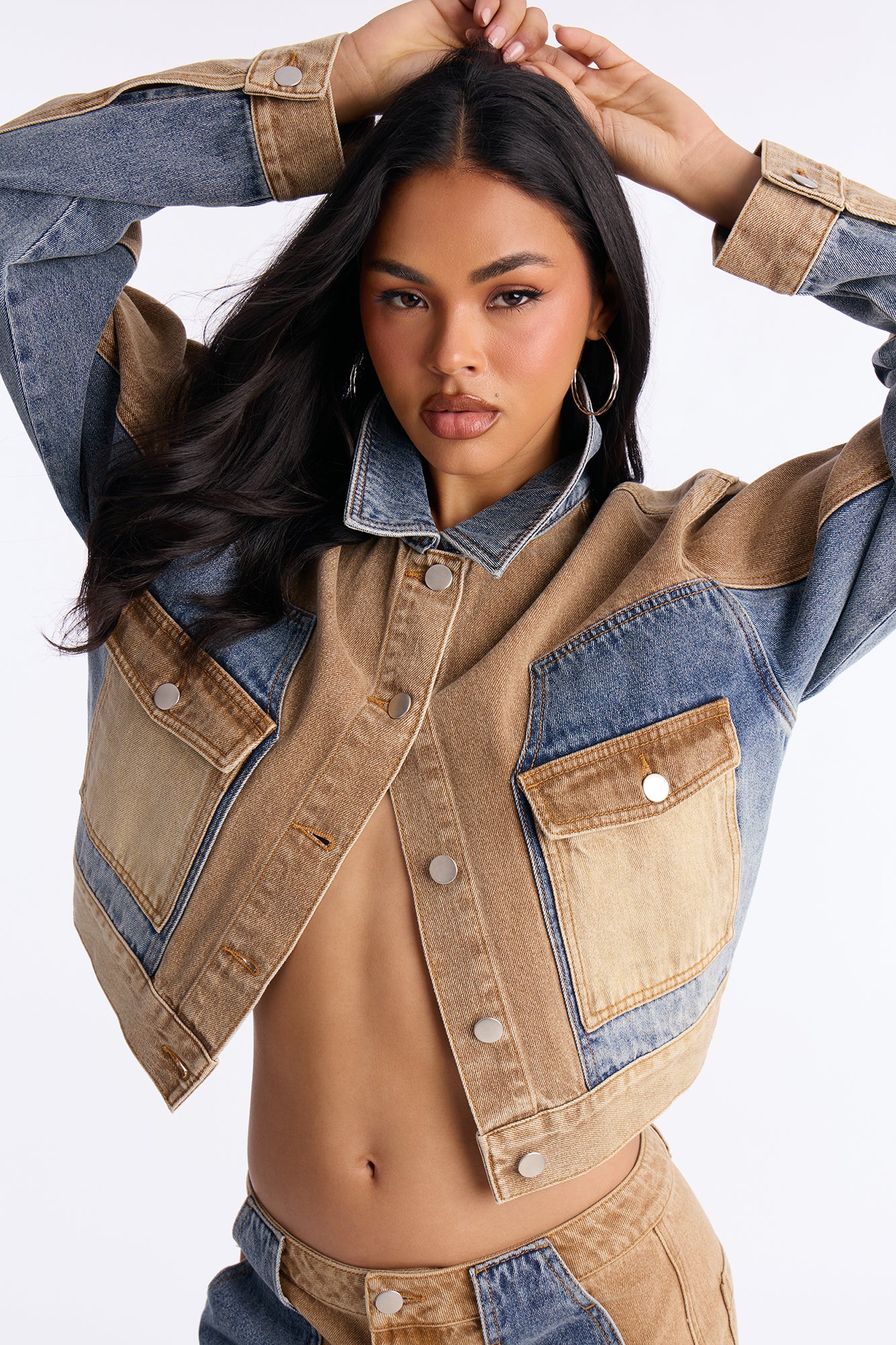 Sahara Denim Jacket - Tan/Multi