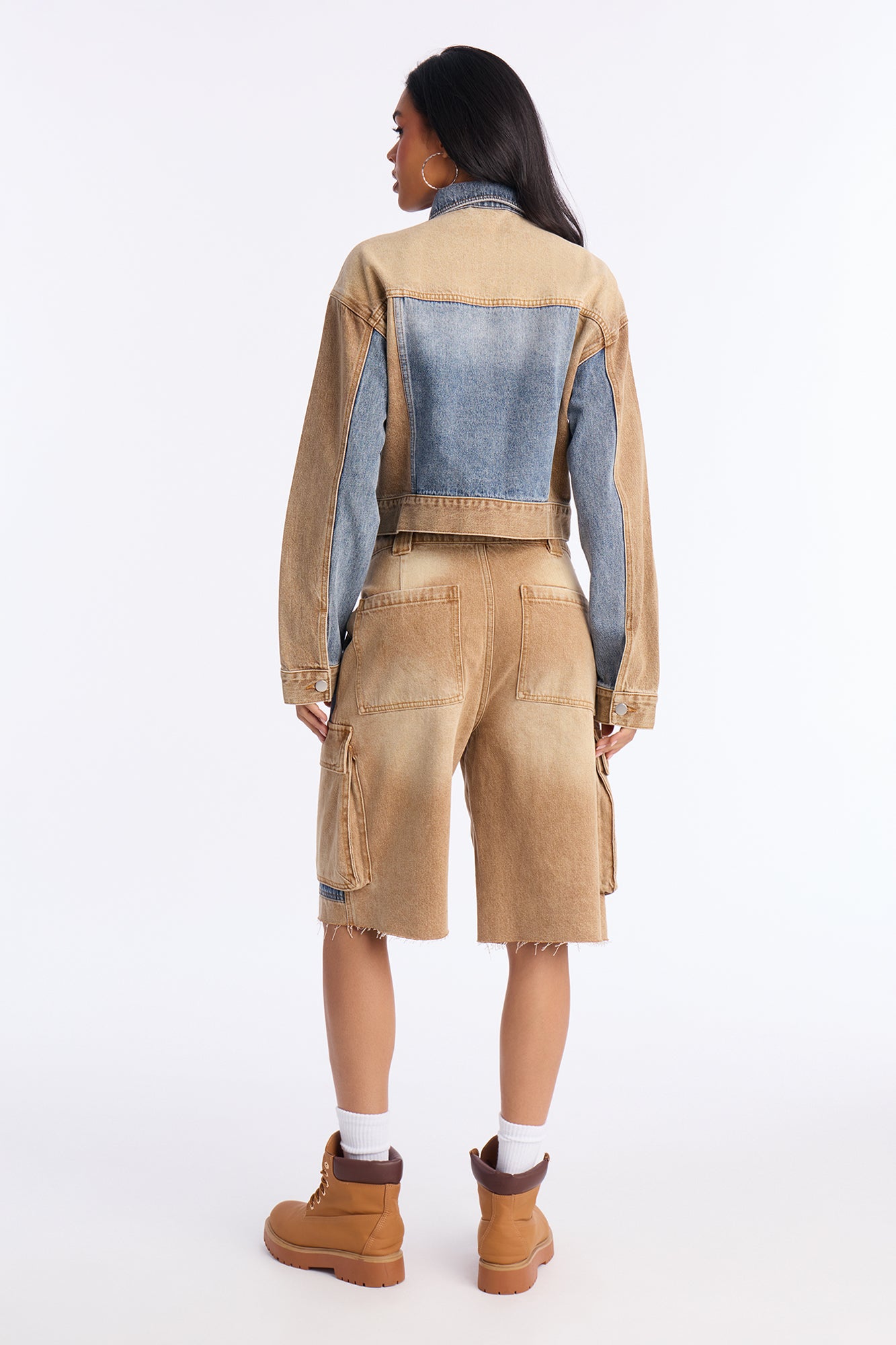 Sahara Denim Jacket - Tan/Multi