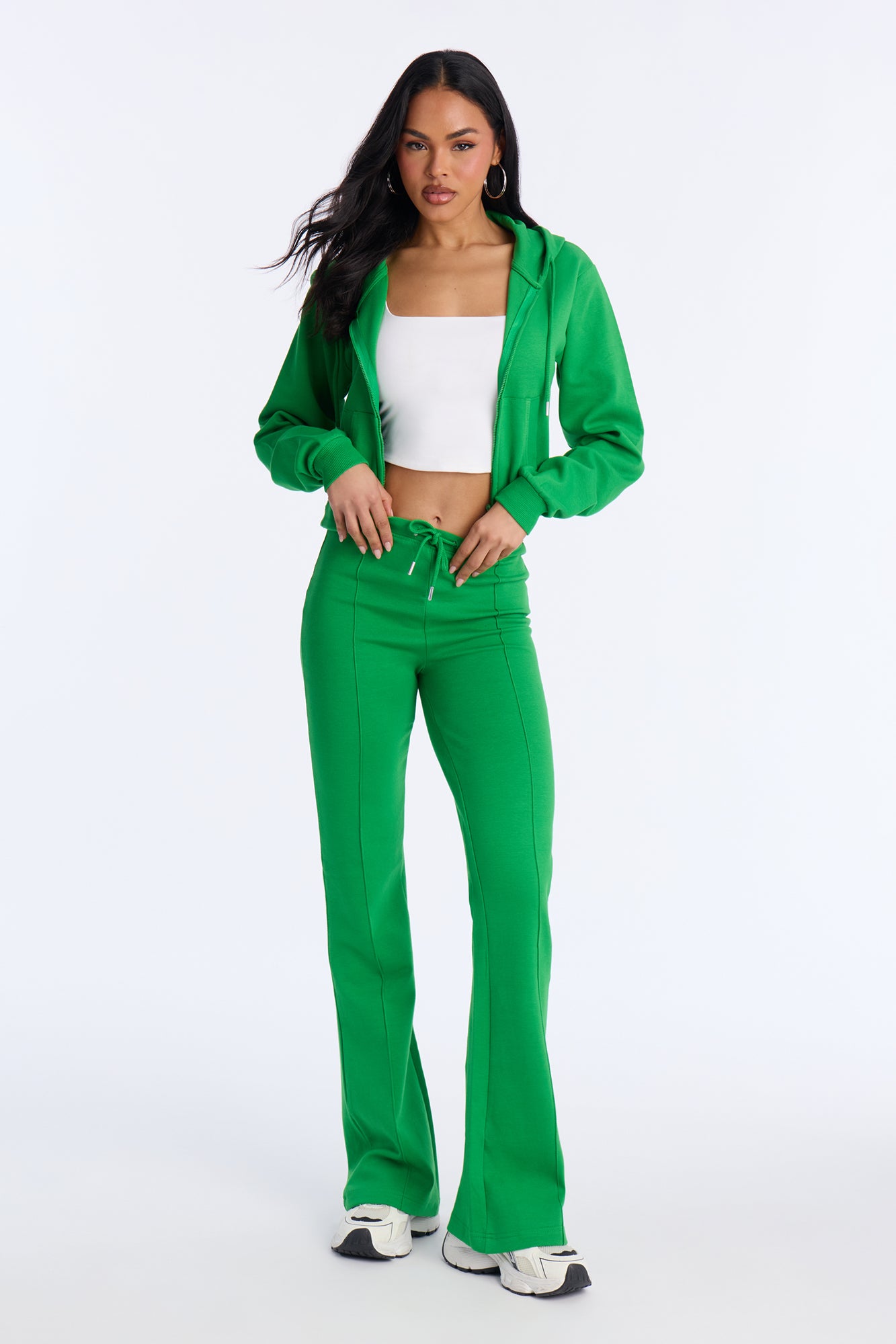 Ready To Go Zip Up Pant Set - Green
