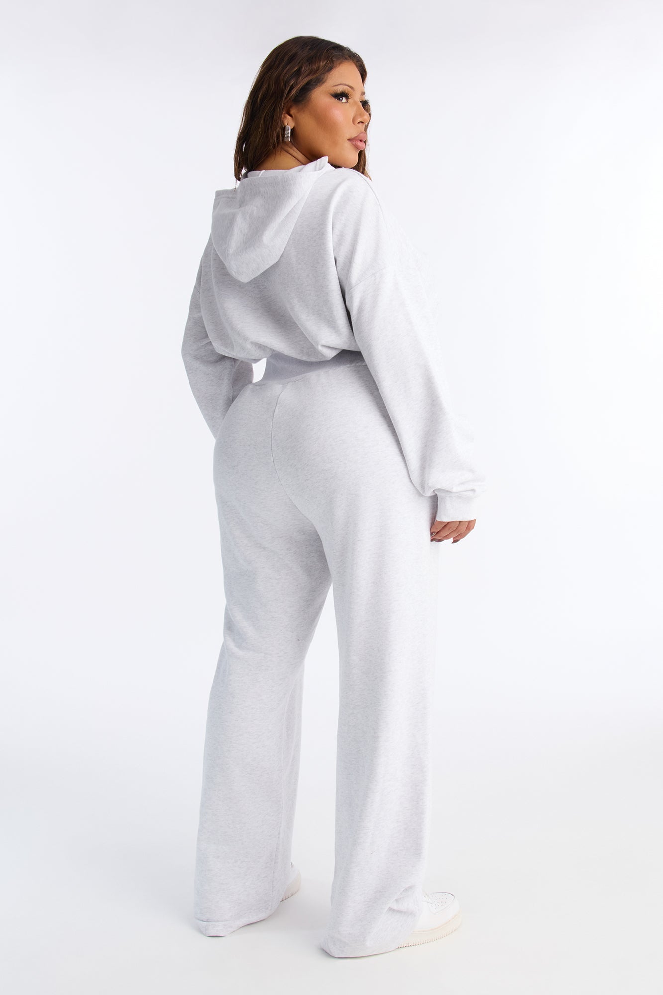 Halley Hooded Jogger Jumpsuit - Heather Grey
