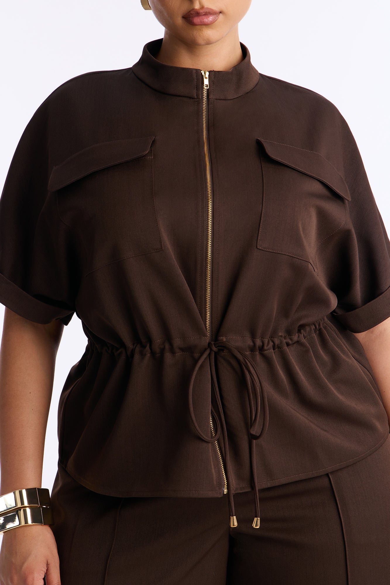 Niveah Wide Leg Pant Set - Brown