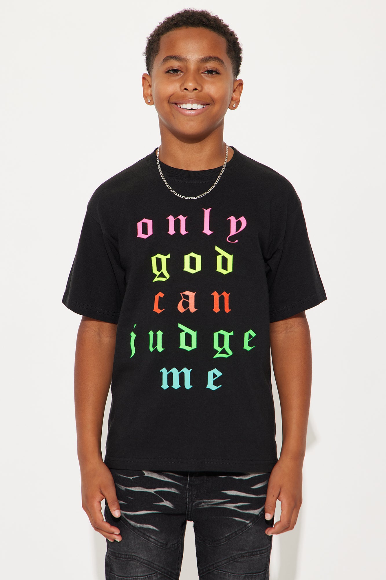 Mini Only God Can Judge Me T-Shirt - Black