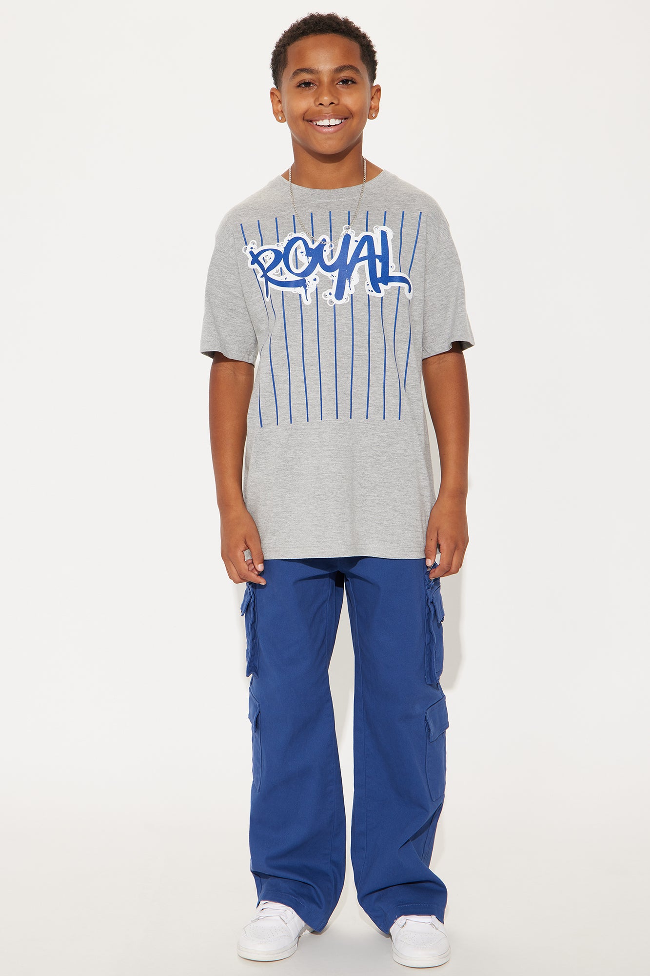 Mini He's Royal T-Shirt - Heather Grey