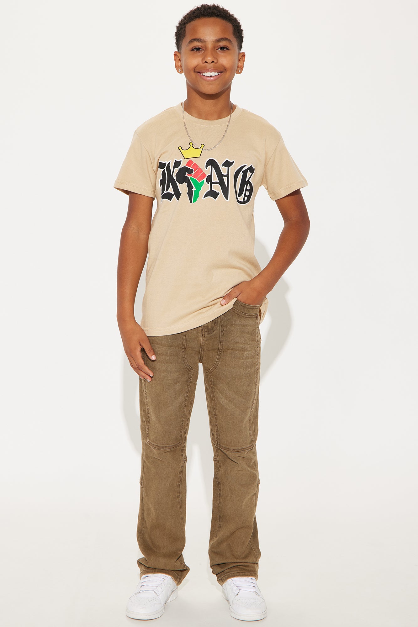 Mini African King T-Shirt - Sand