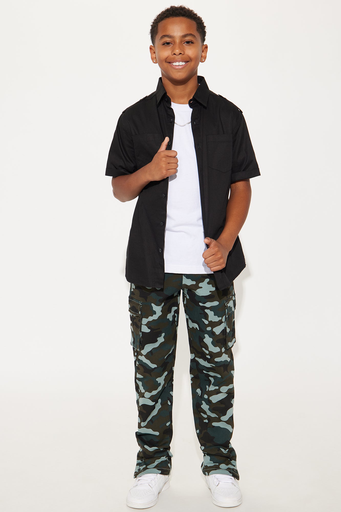 Mini Next Level Camo Print Cargo Twill Pant - Camouflage