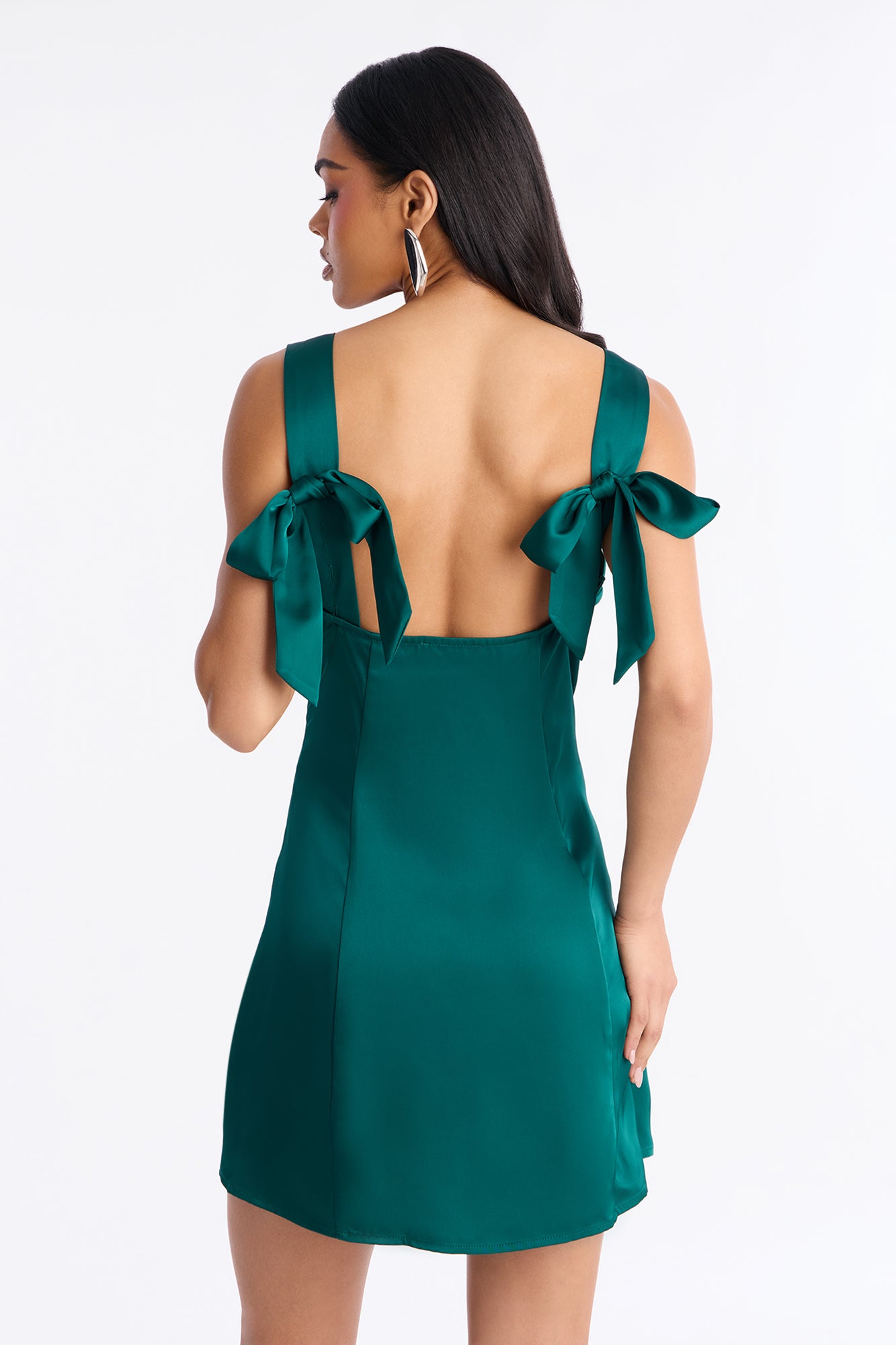 Marabelle Satin Micro Mini Dress - Emerald