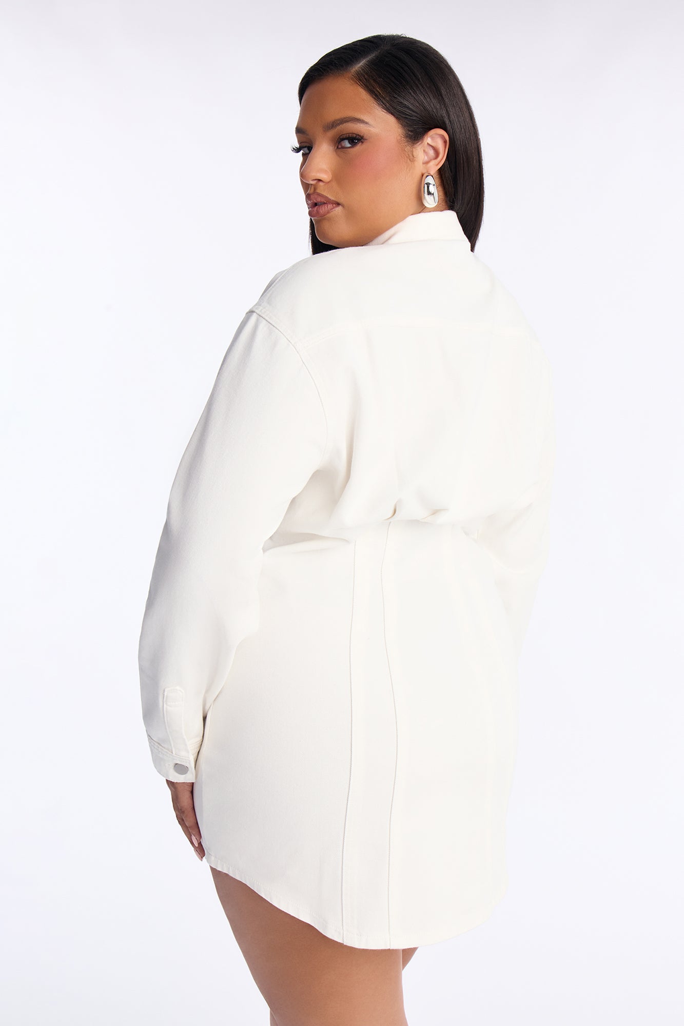 Alessandra Denim Mini Dress - White