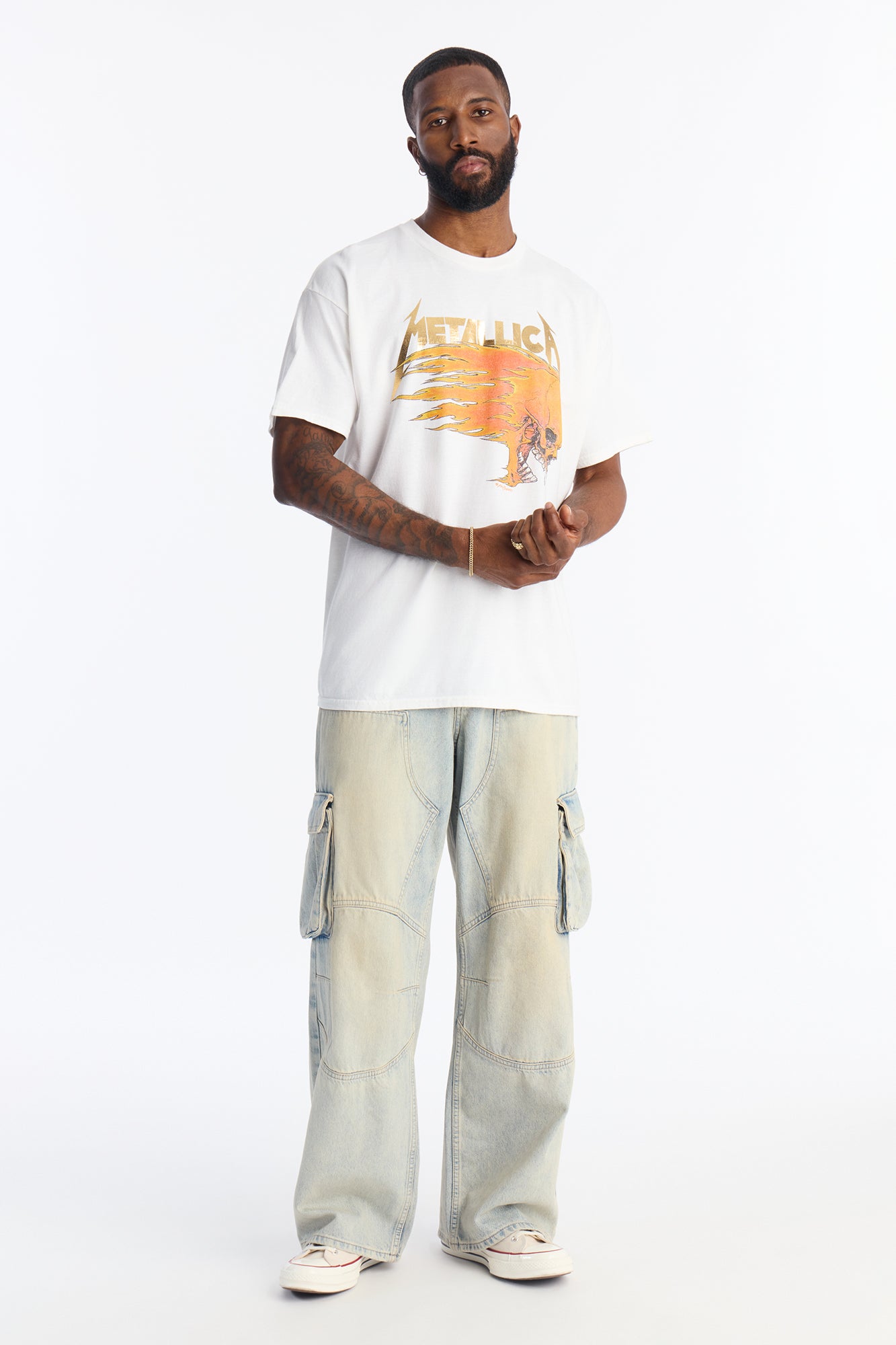 Metallica Summer Of '94 Foil Print Short Sleeve Tee - White