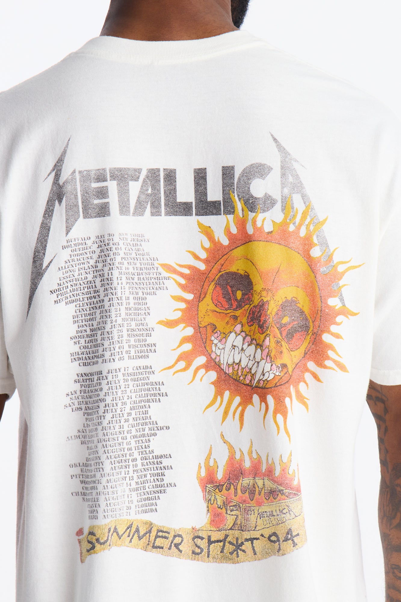 Metallica Summer Of '94 Foil Print Short Sleeve Tee - White