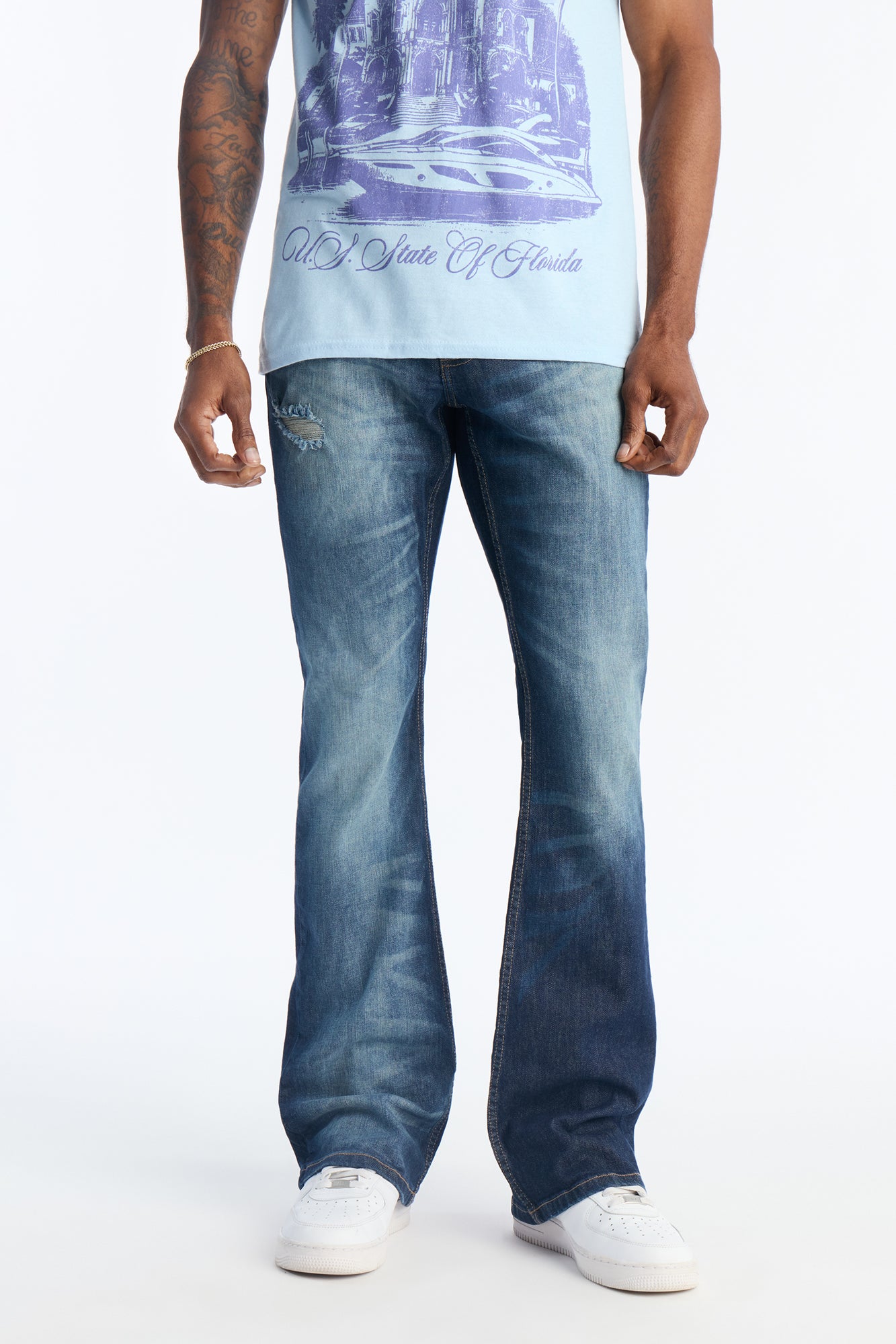 Stacked Skinny Flare Wasco Jean - Dark Wash