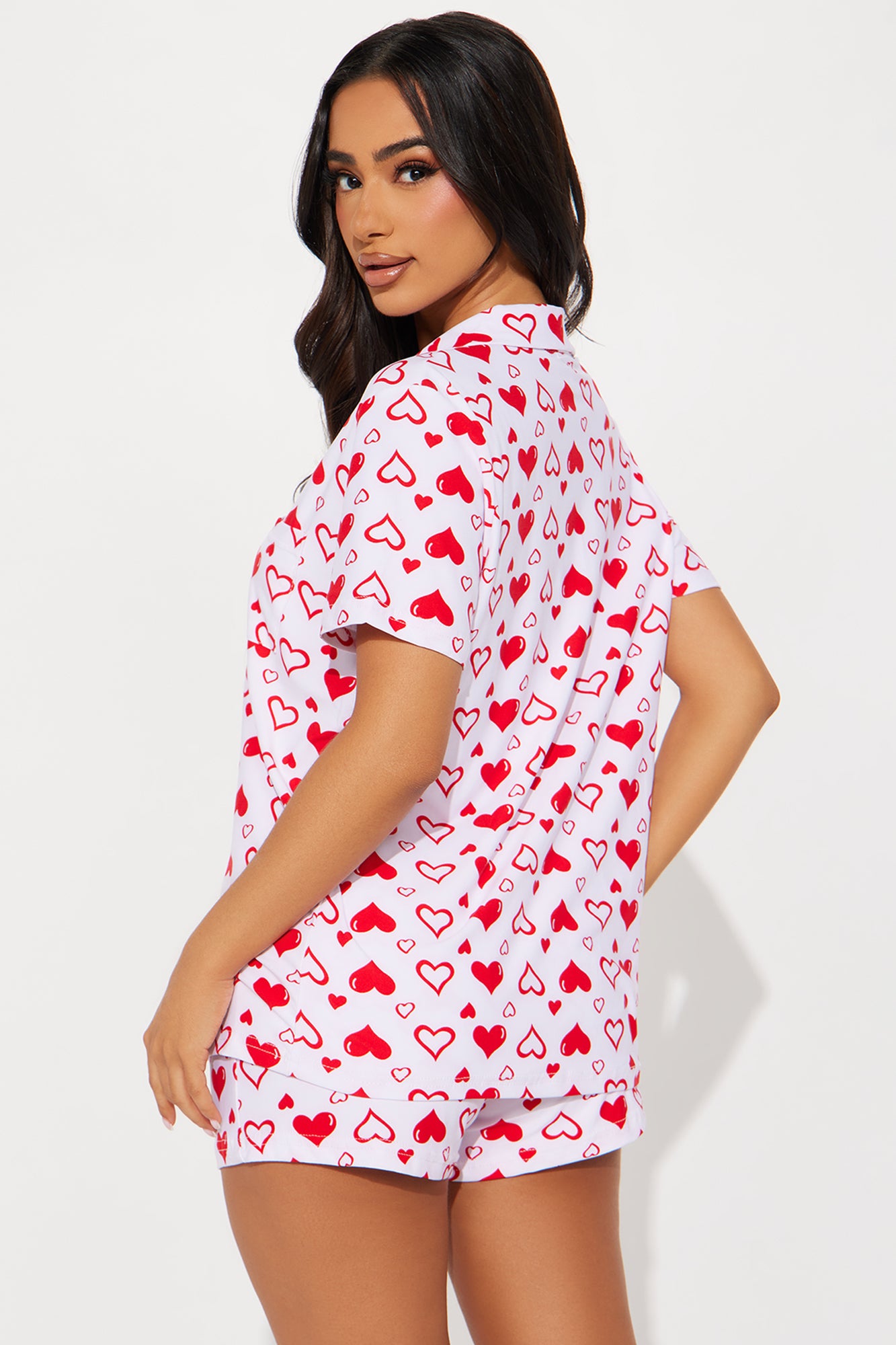 Be My Valentine PJ Short Set - Red/White