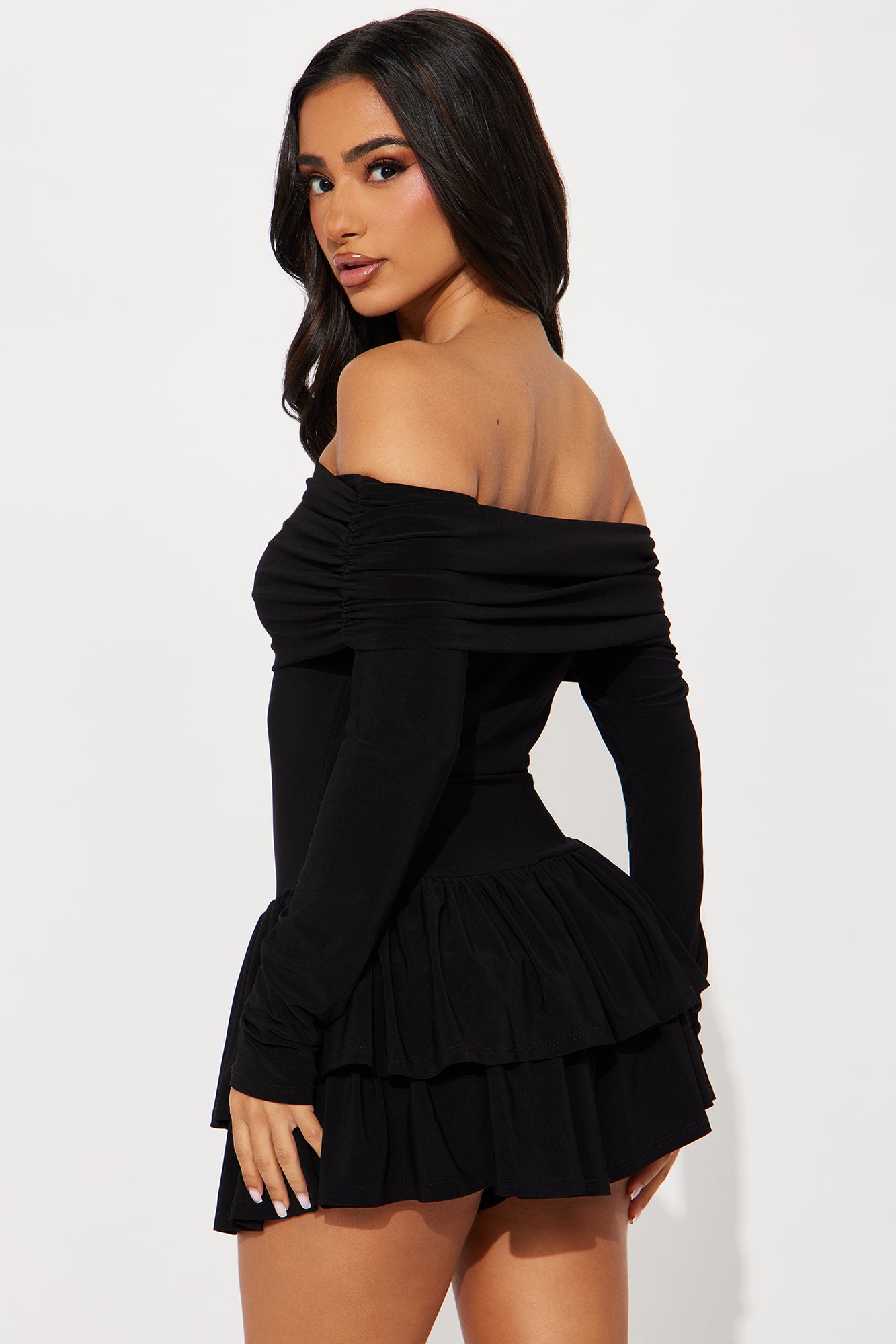 Not The Same Ruffle Romper - Black