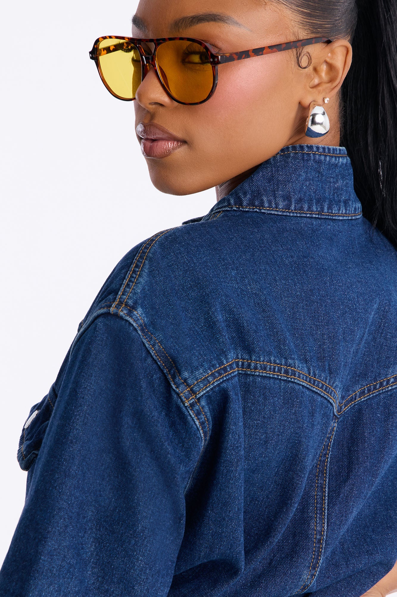Nika Tie Waist Denim Jumpsuit - Dark Wash