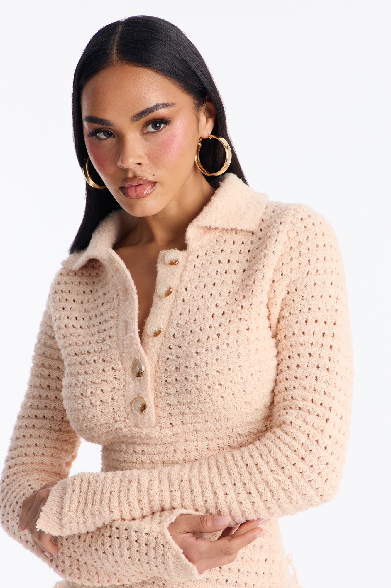 Forever Yours Fringe Trim Sweater Mini Dress - Cream