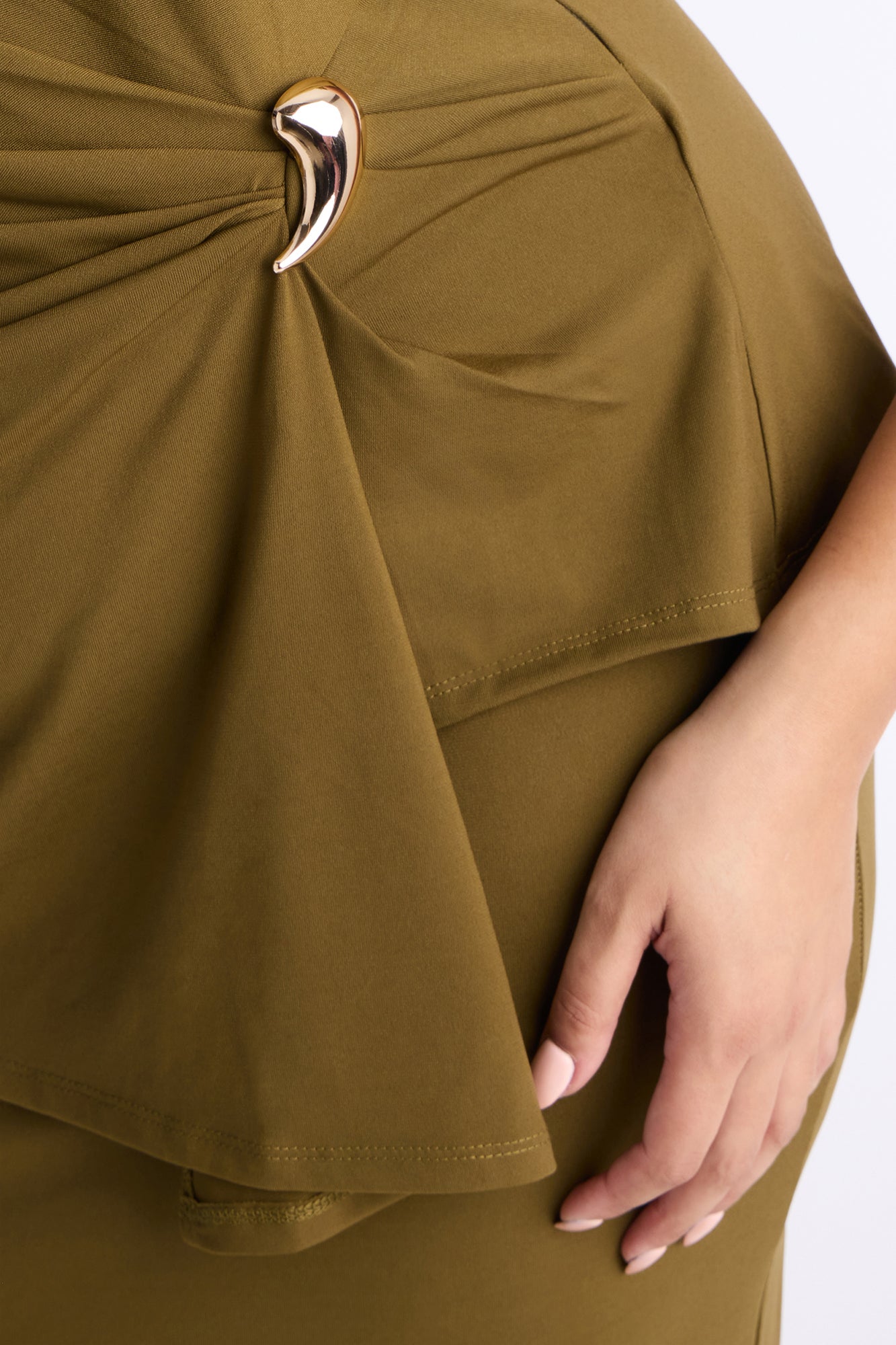 Soft Desire Ruched Maxi Dress - Olive