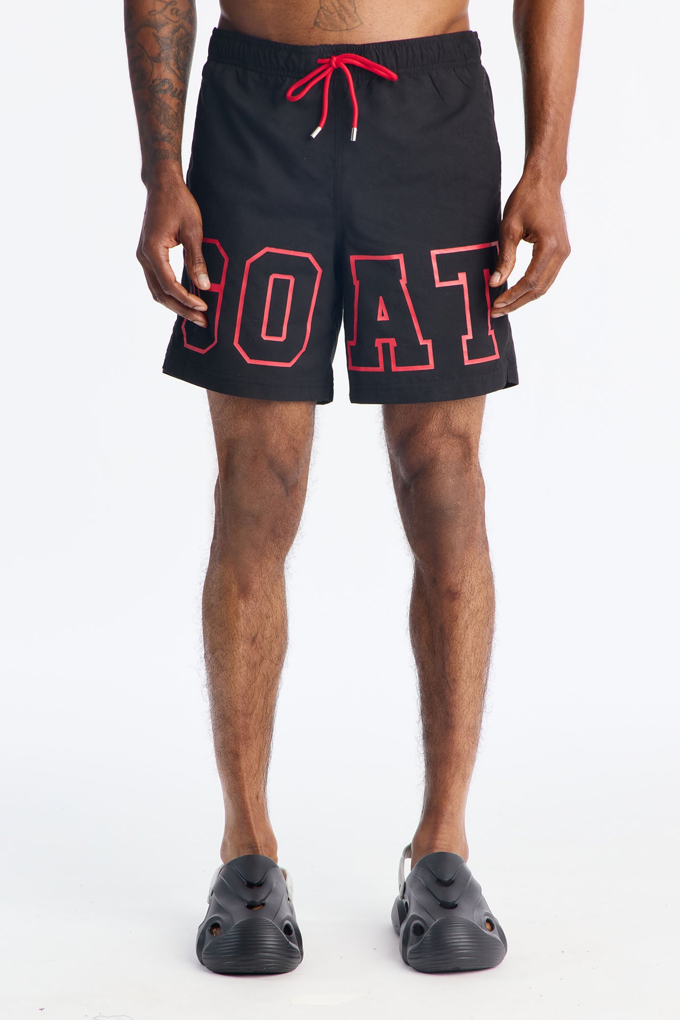 I'm The Goat Swim Trunk 7″ - Black/Red