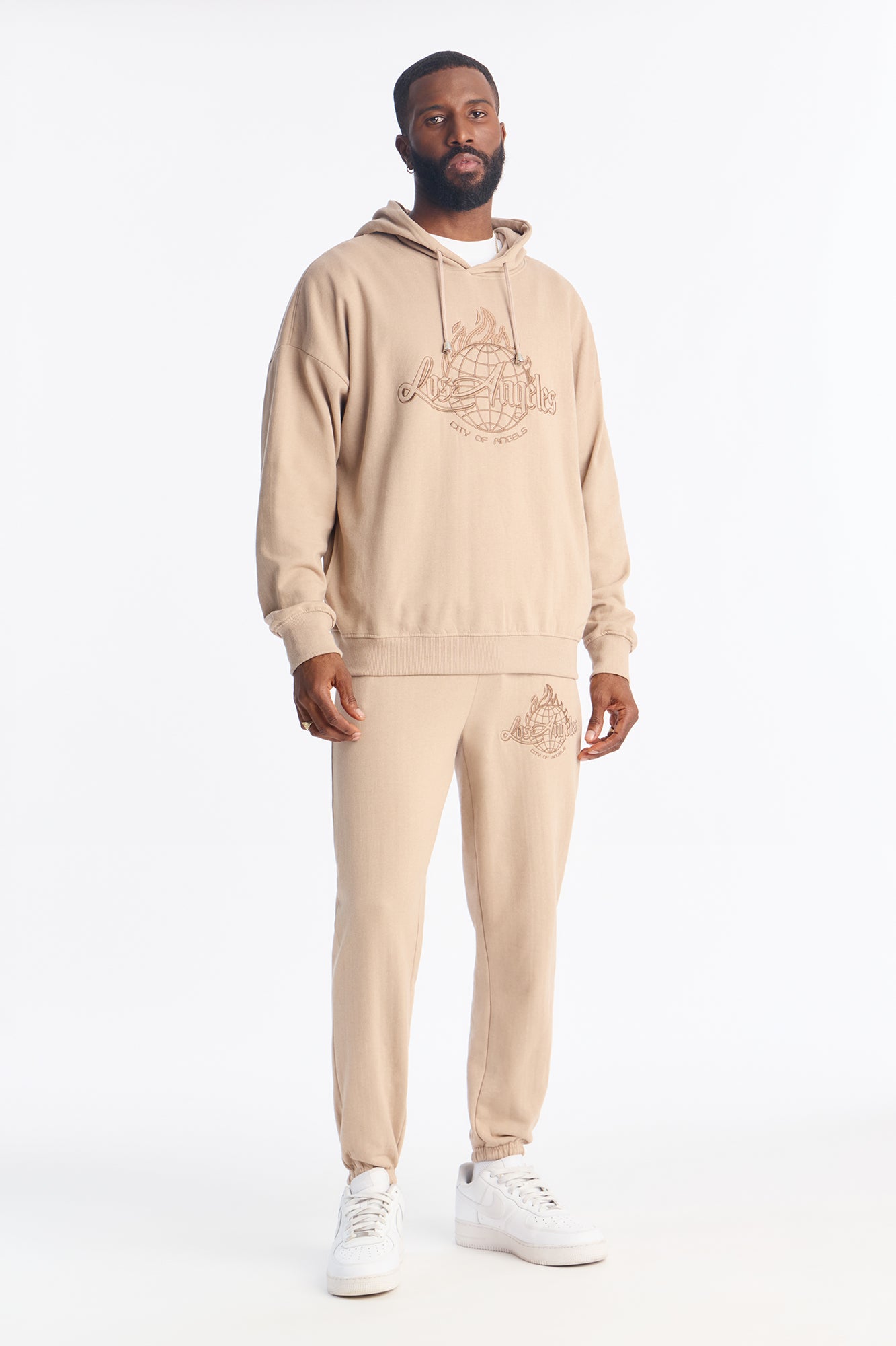 Lost Angeles Embroidered Jogger - Tan
