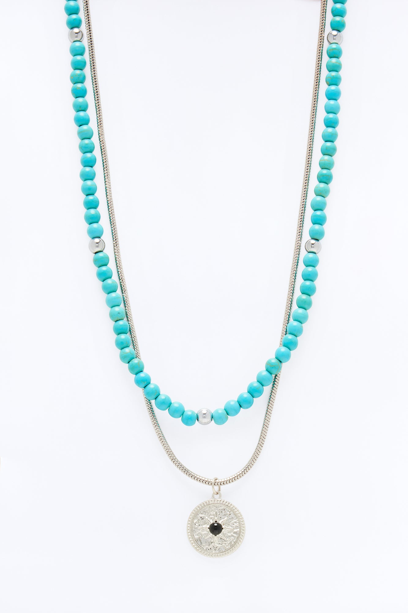 Good Vibes Only Necklace Set - Silver