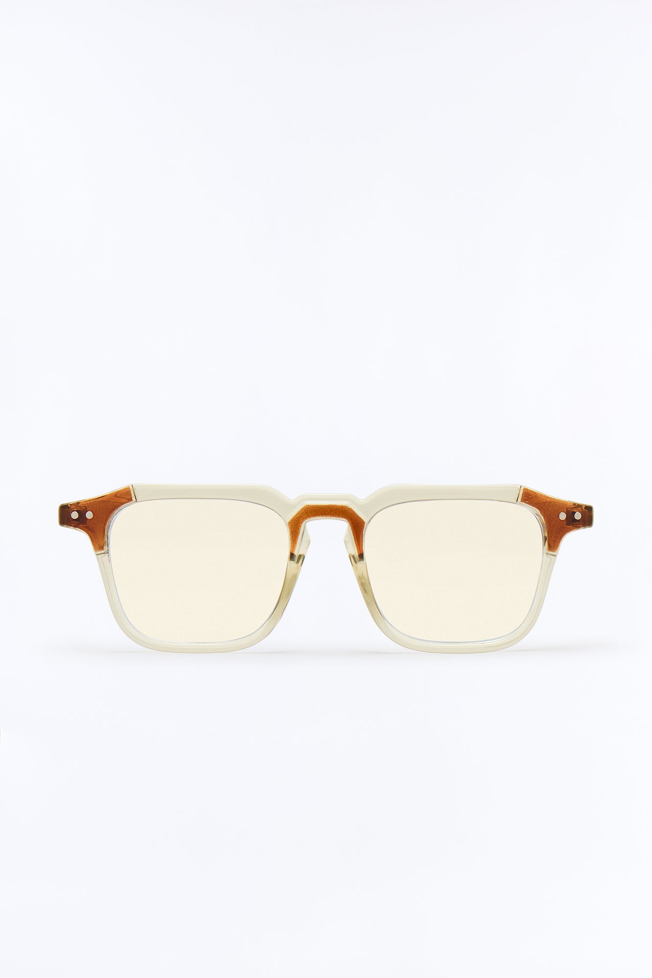 Retro Fade Square Sunglasses - Clear/Nude