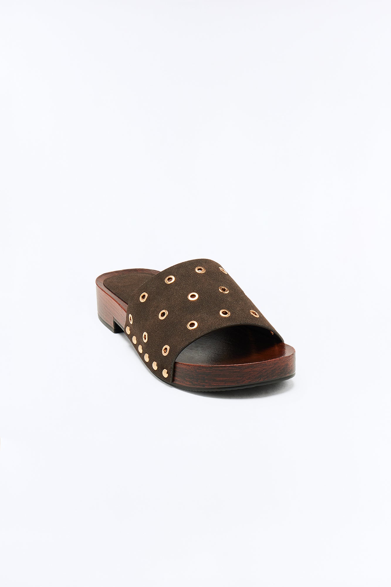 Payson Grommet Wood Sandals - Brown