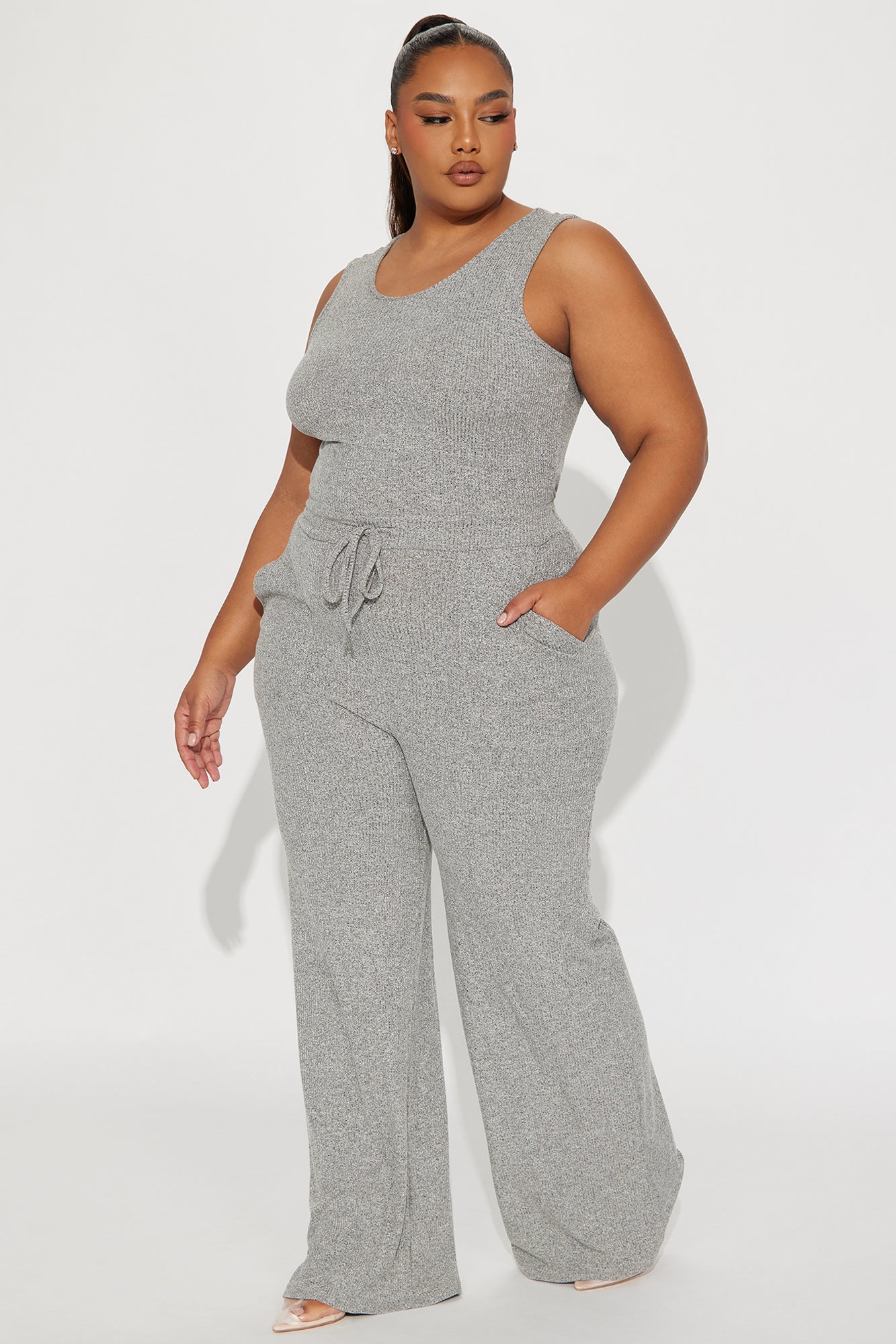 Express Your Style Jumpsuit - Heather Grey