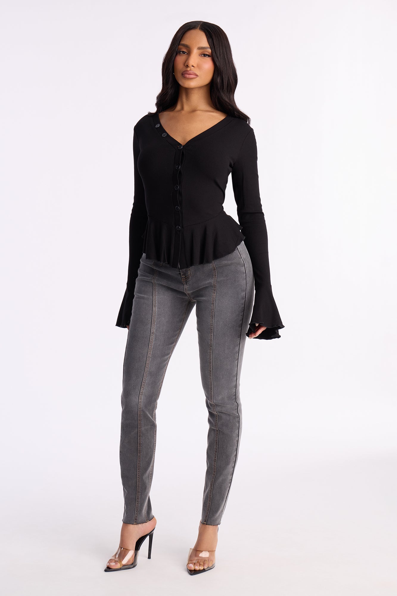 Lucca Stretch Skinny Jeans - Grey