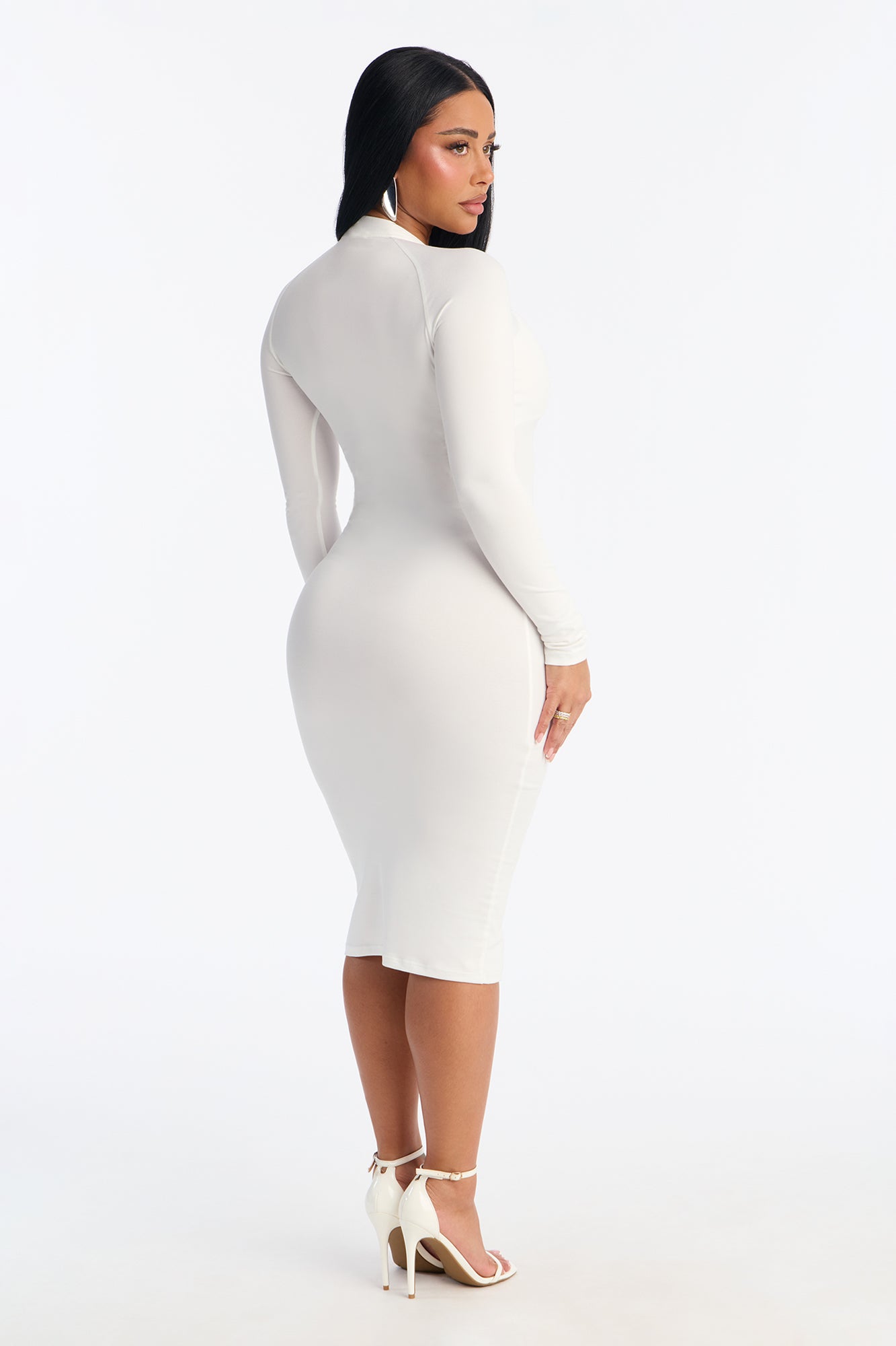 Emily Cross Front Midi Dress - White