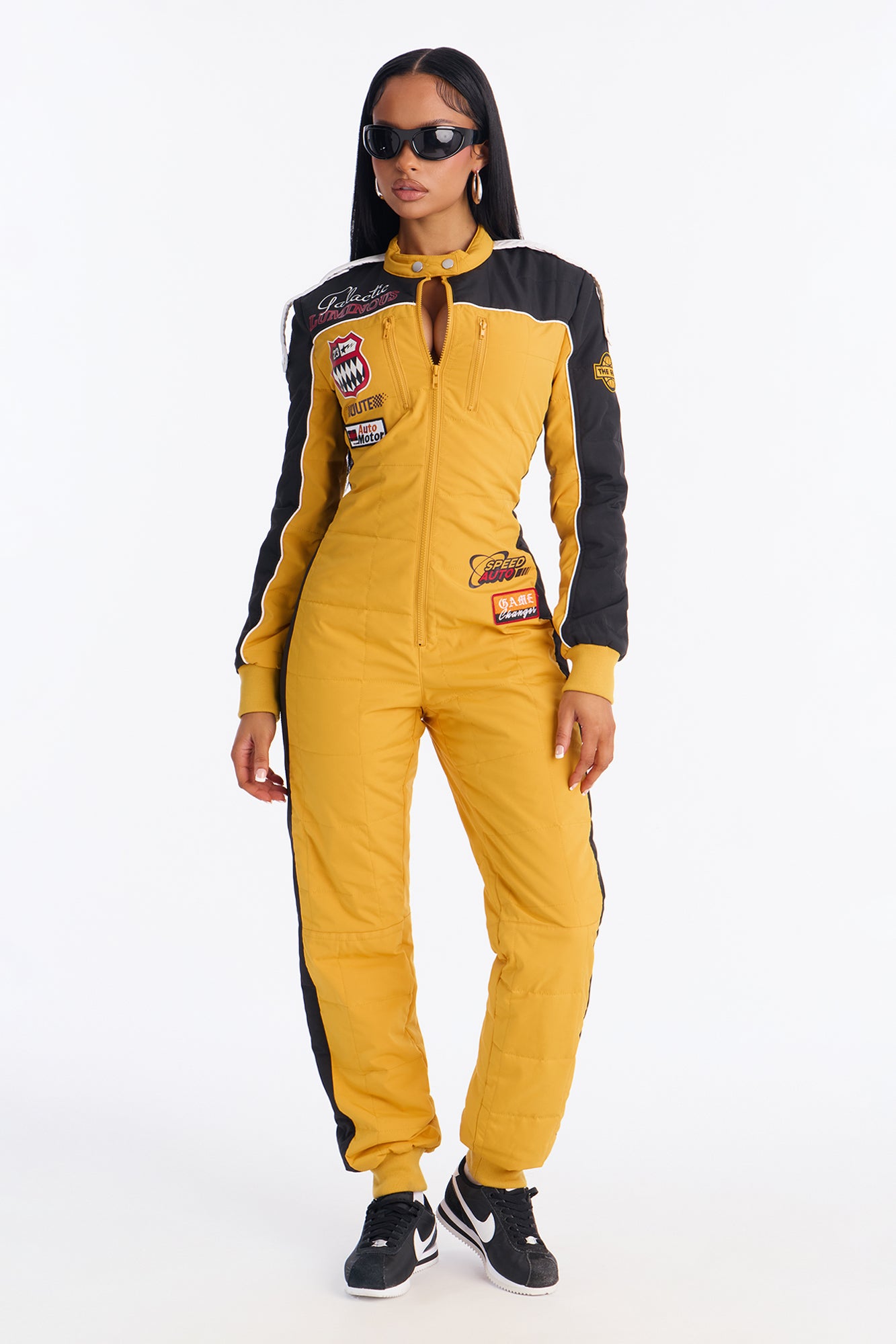 Fast Times Graphic Jogger Jumpsuit - Yellow