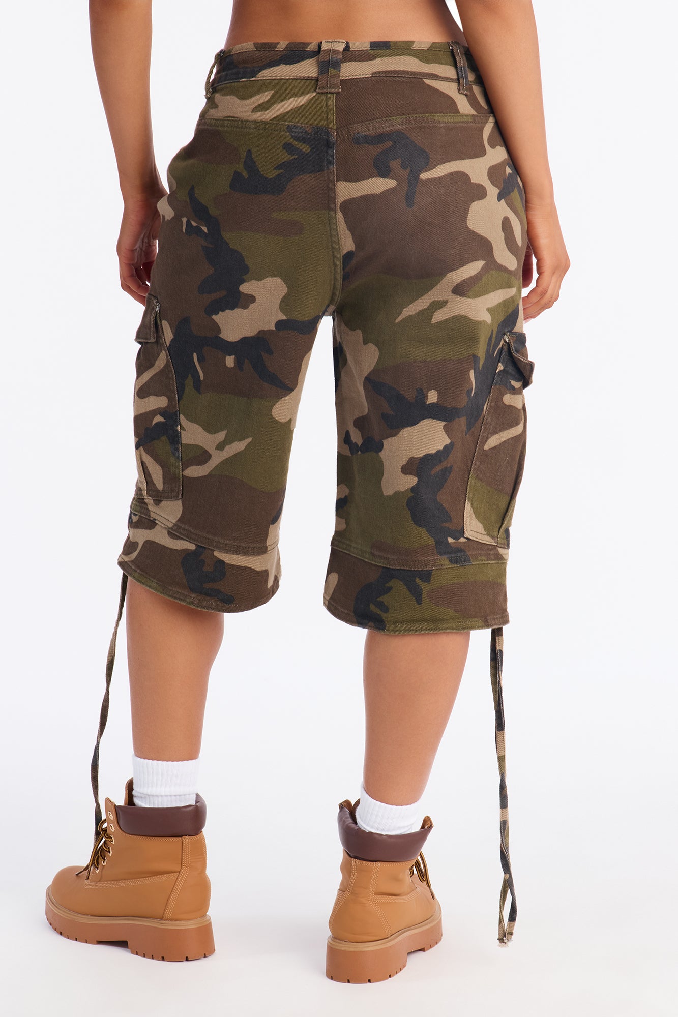 At Command Camo Cargo Denim Jorts - Olive/combo