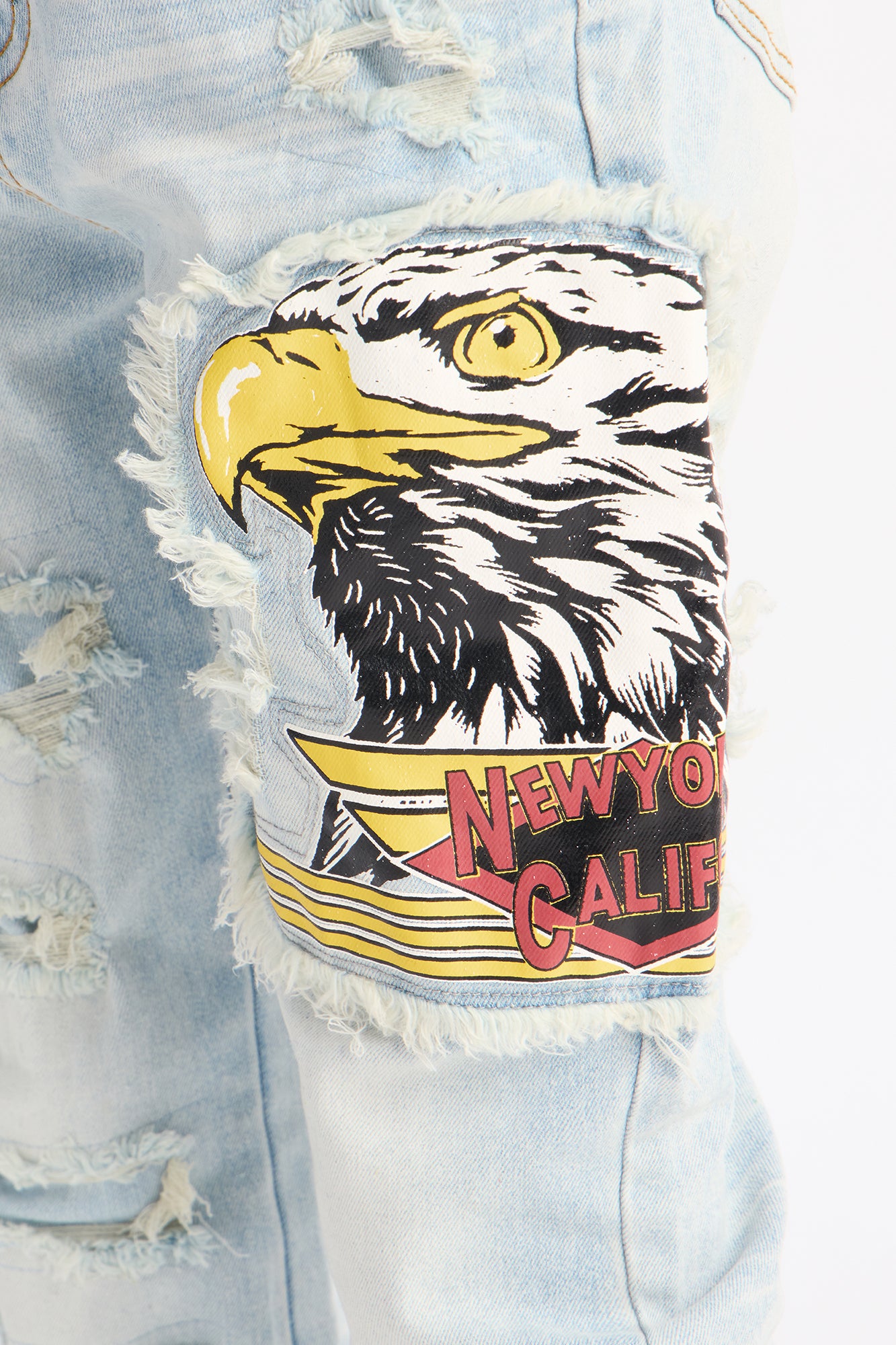 Mini Stacked Skinny Eagle Flight Jean - Light Wash