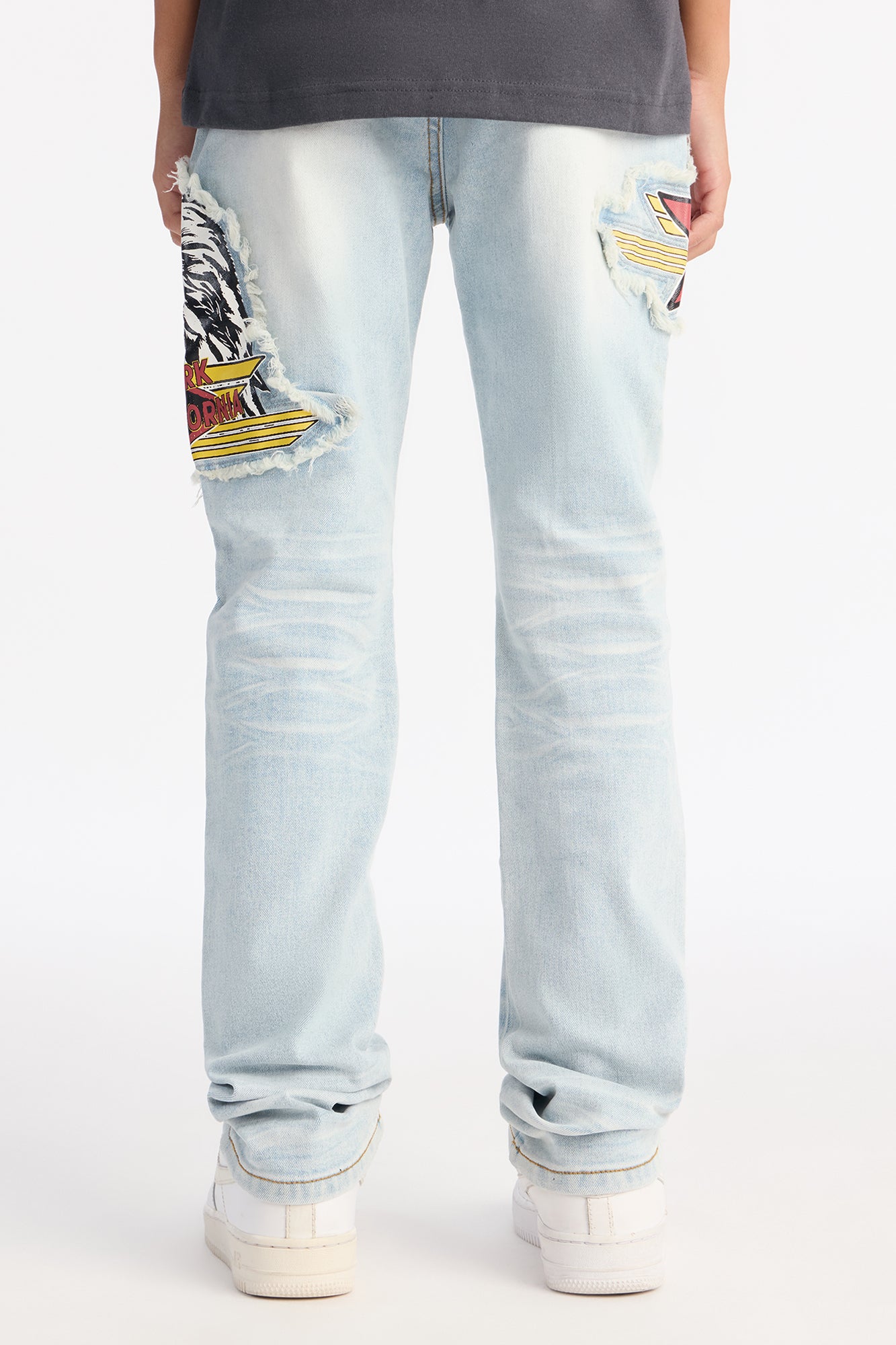 Mini Stacked Skinny Eagle Flight Jean - Light Wash
