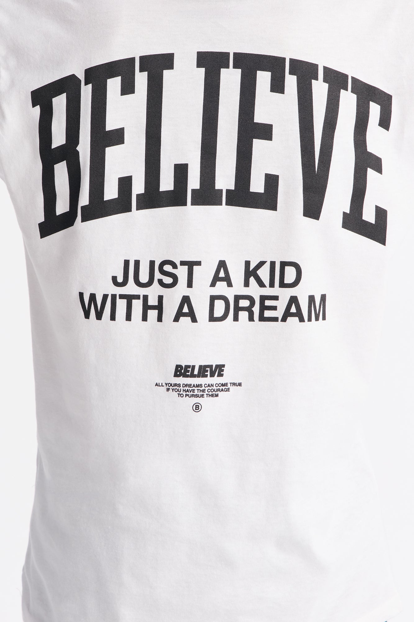 Mini Just A Kid With A Dream Short Sleeve Tee - White