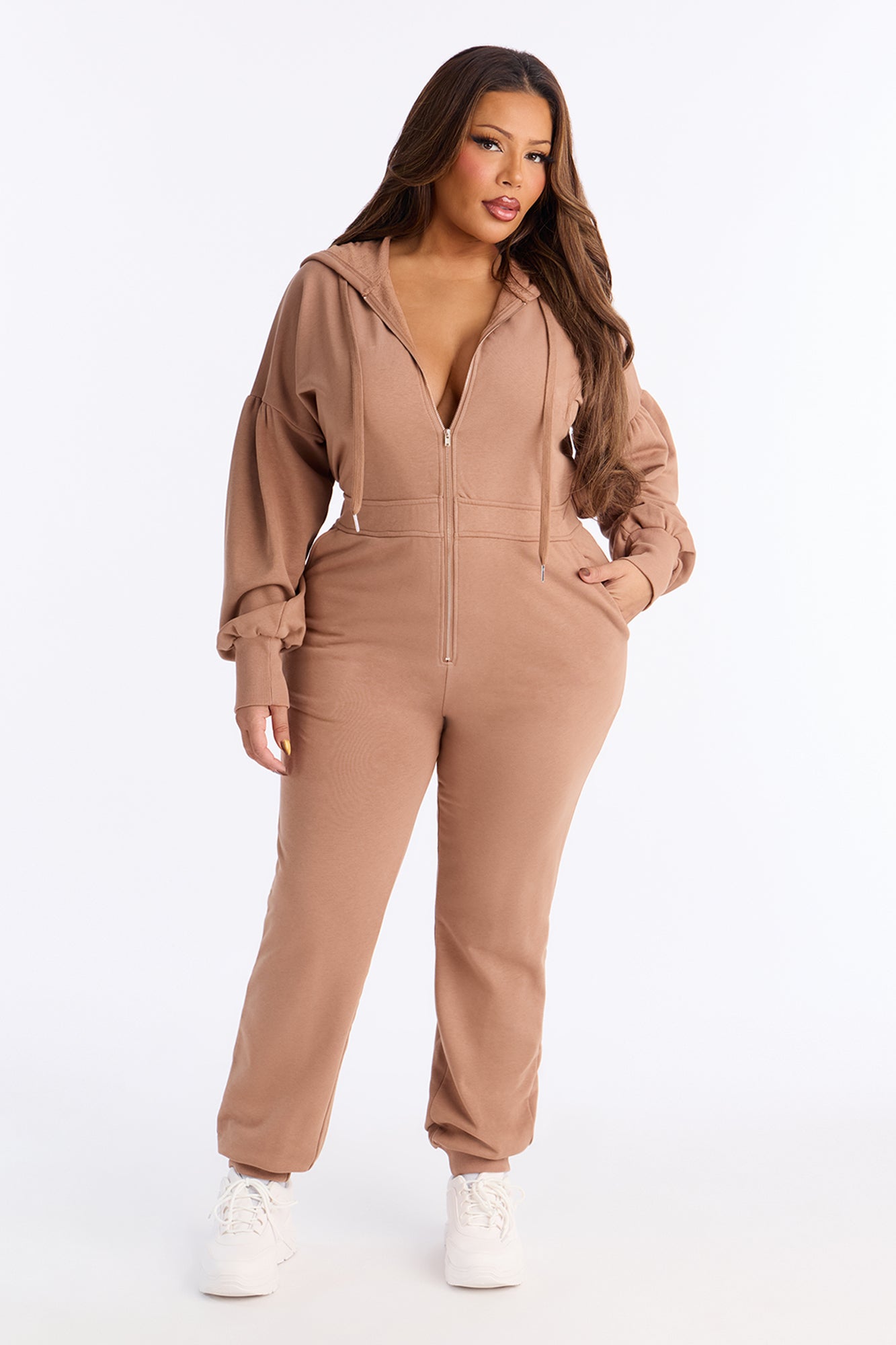 Let Me Know Lounge Jumpsuit - Taupe