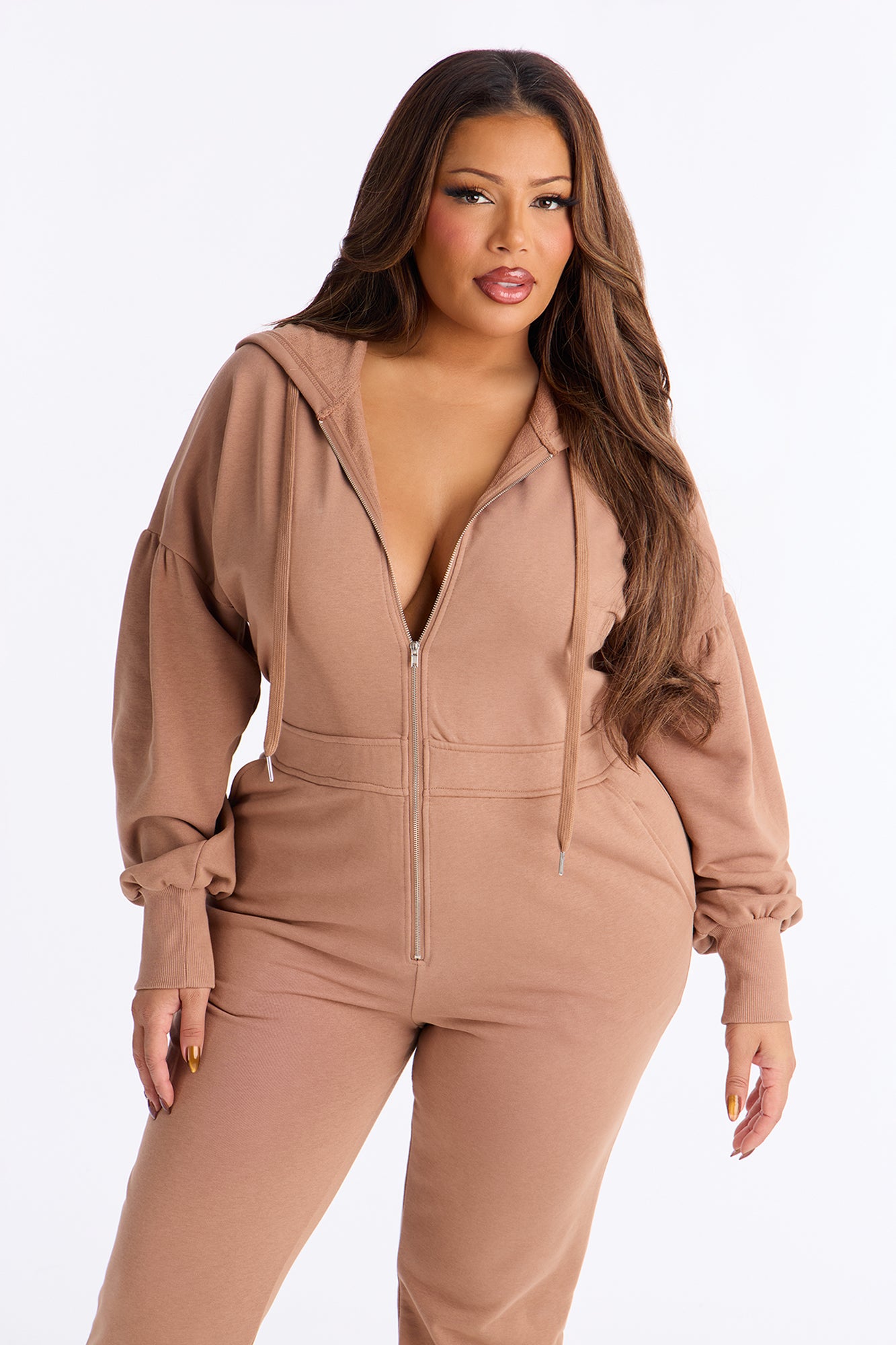 Let Me Know Lounge Jumpsuit - Taupe