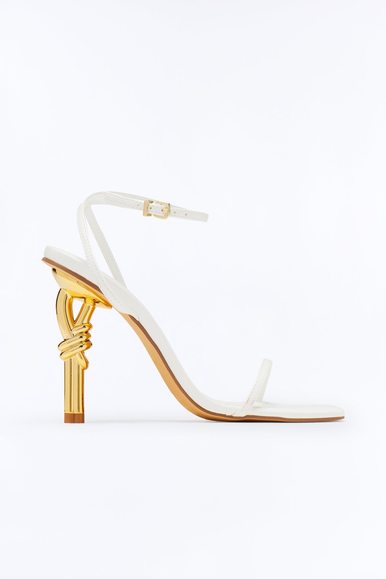 Ready Or Knot Heeled Sandals - White