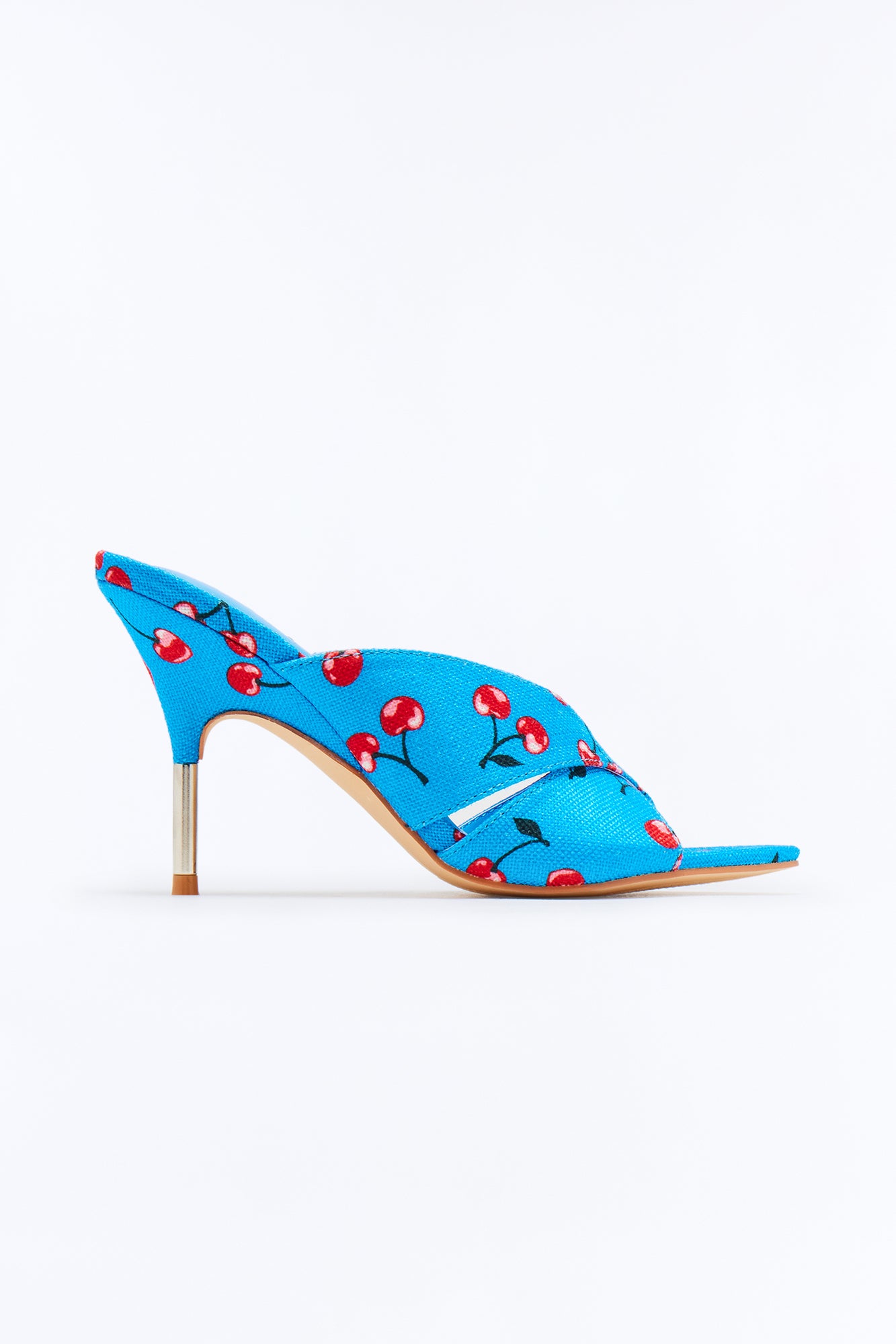 Lila Faux Leather Heels - Blue/combo