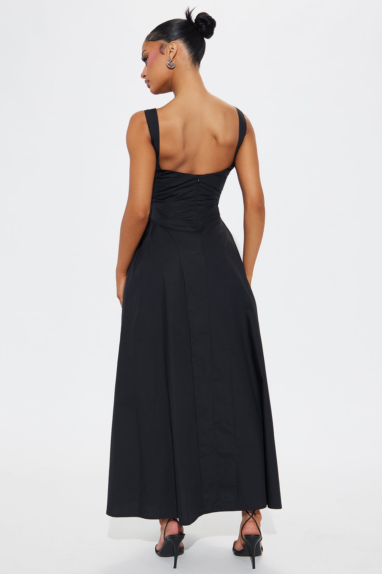 Elena Poplin Maxi Dress - Black