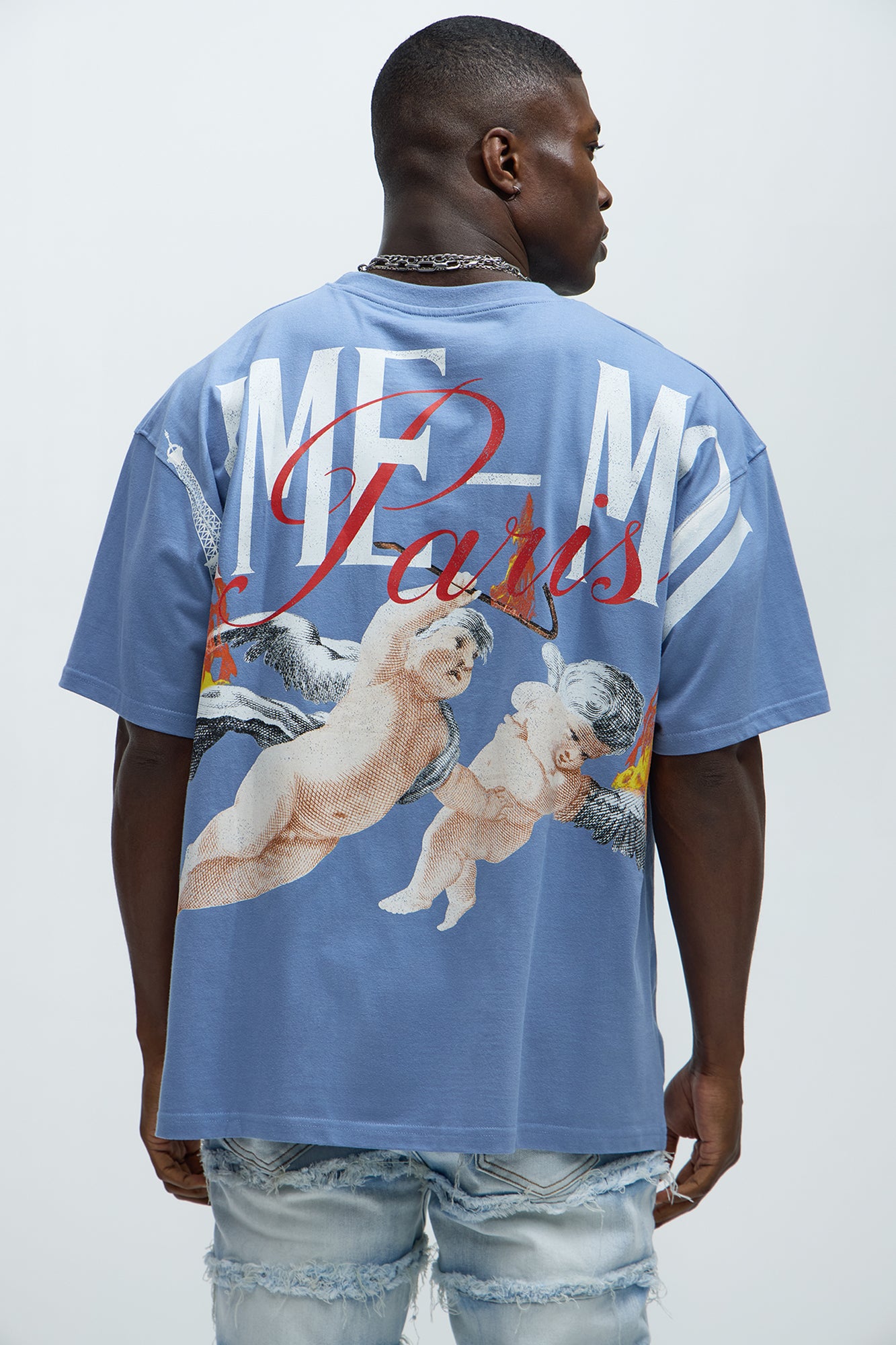 Aime Forever Oversized Short Sleeve Tee - Slate Blue