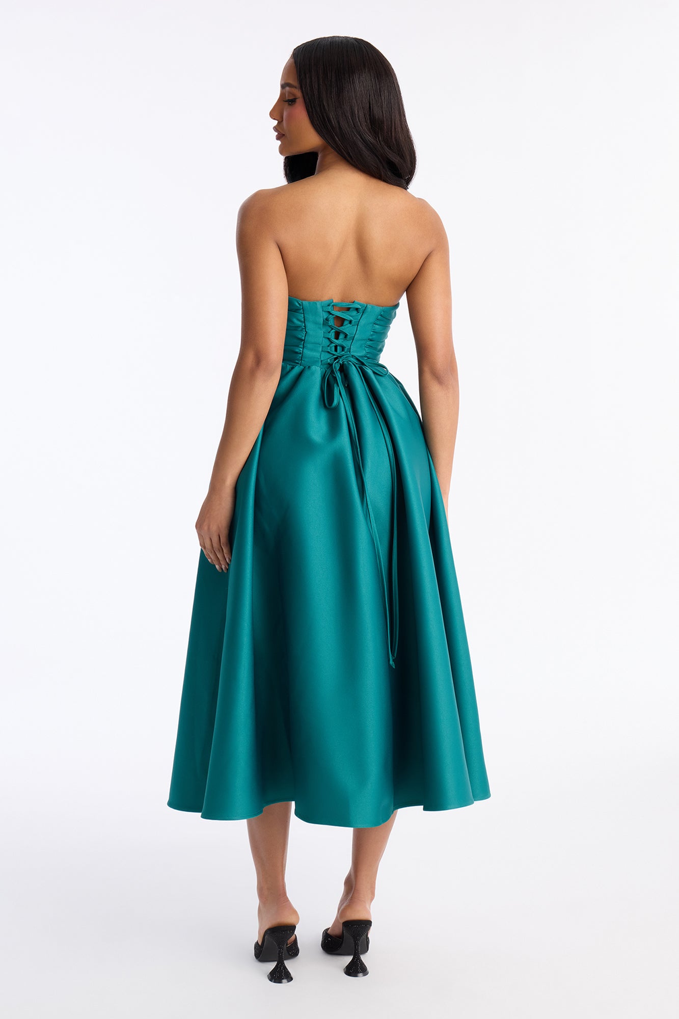 Sweet Like Me Taffeta Midi Dress - Emerald