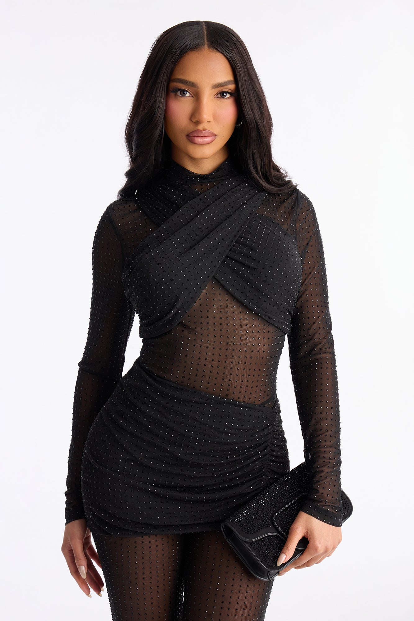 Evangeline Embellished Straight Leg Jumpsuit - Black