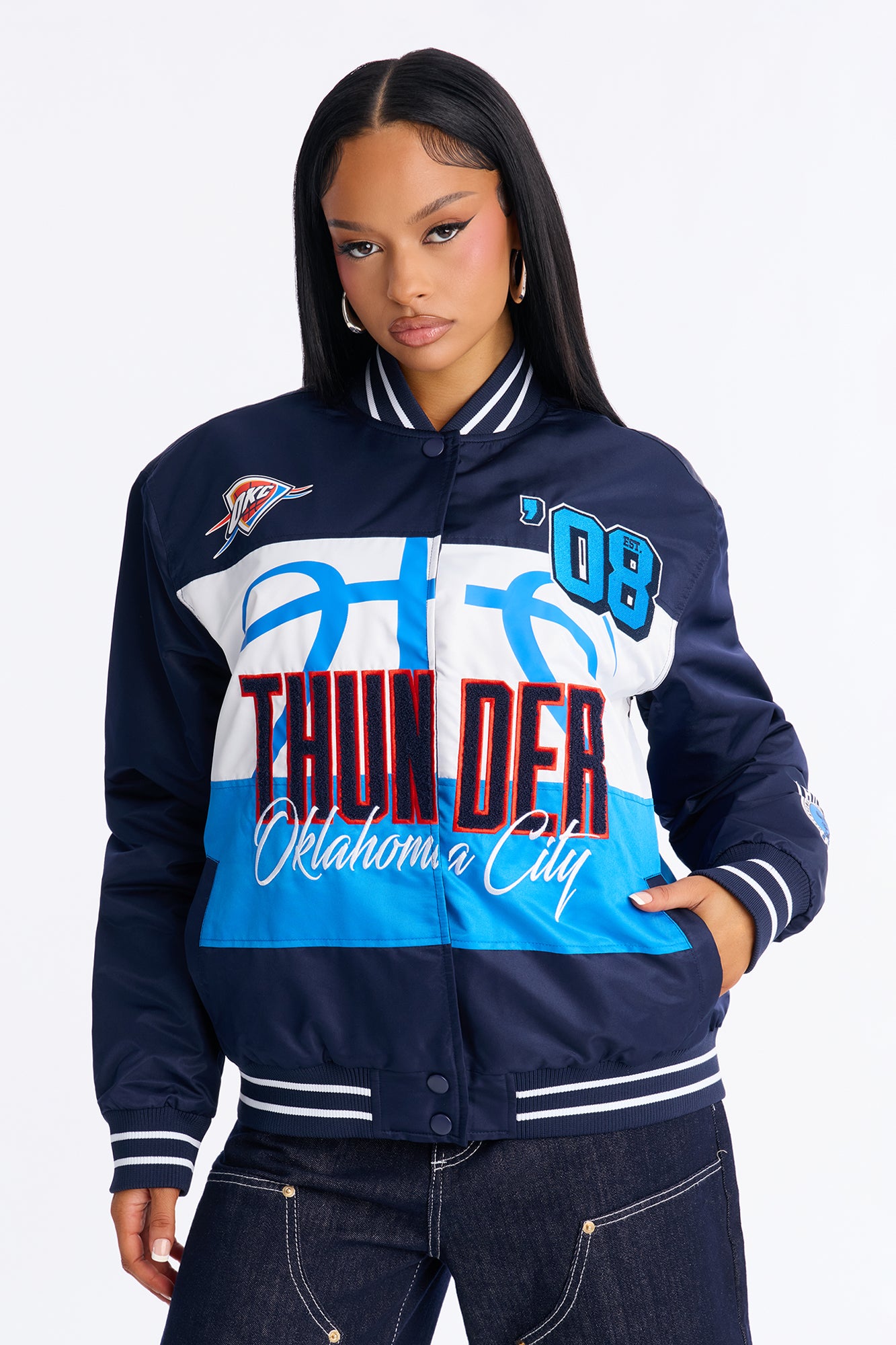 NBA OKC Thunder Twill Jacket - Navy