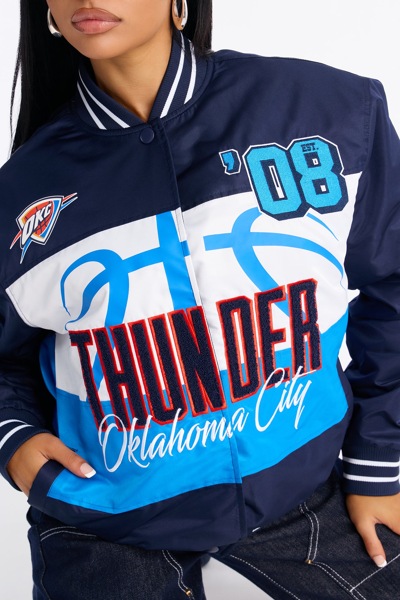 NBA OKC Thunder Twill Jacket - Navy