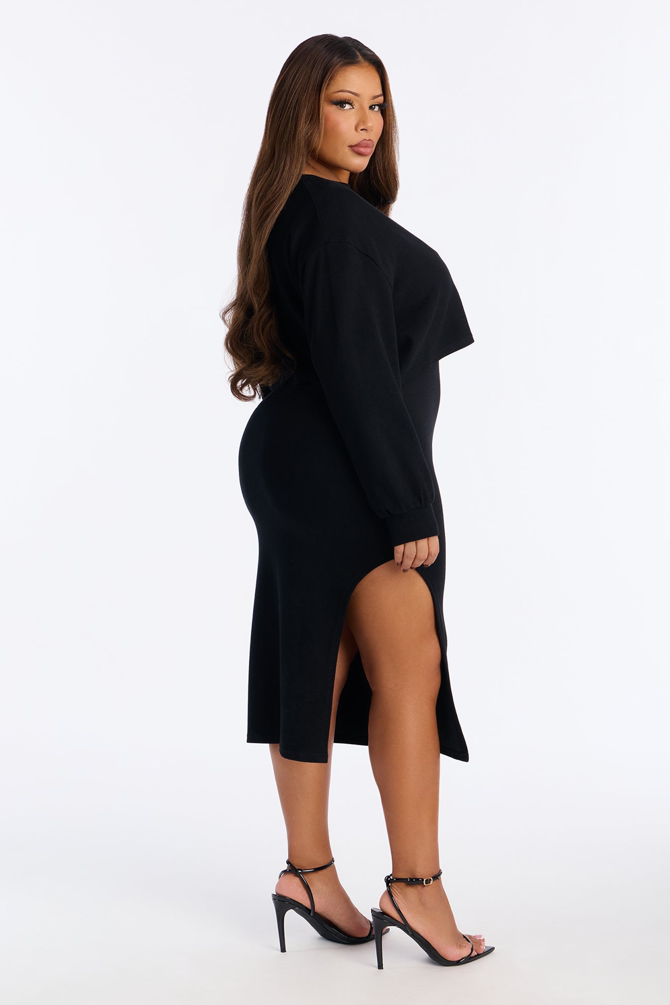 Cloud Nine Midi Dress Set - Black