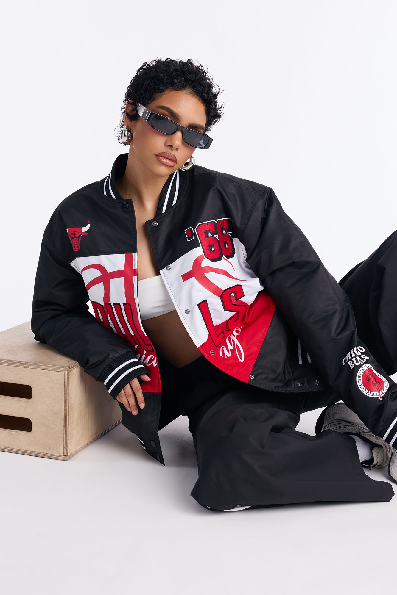 NBA Chicago Bulls Twill Jacket - Black
