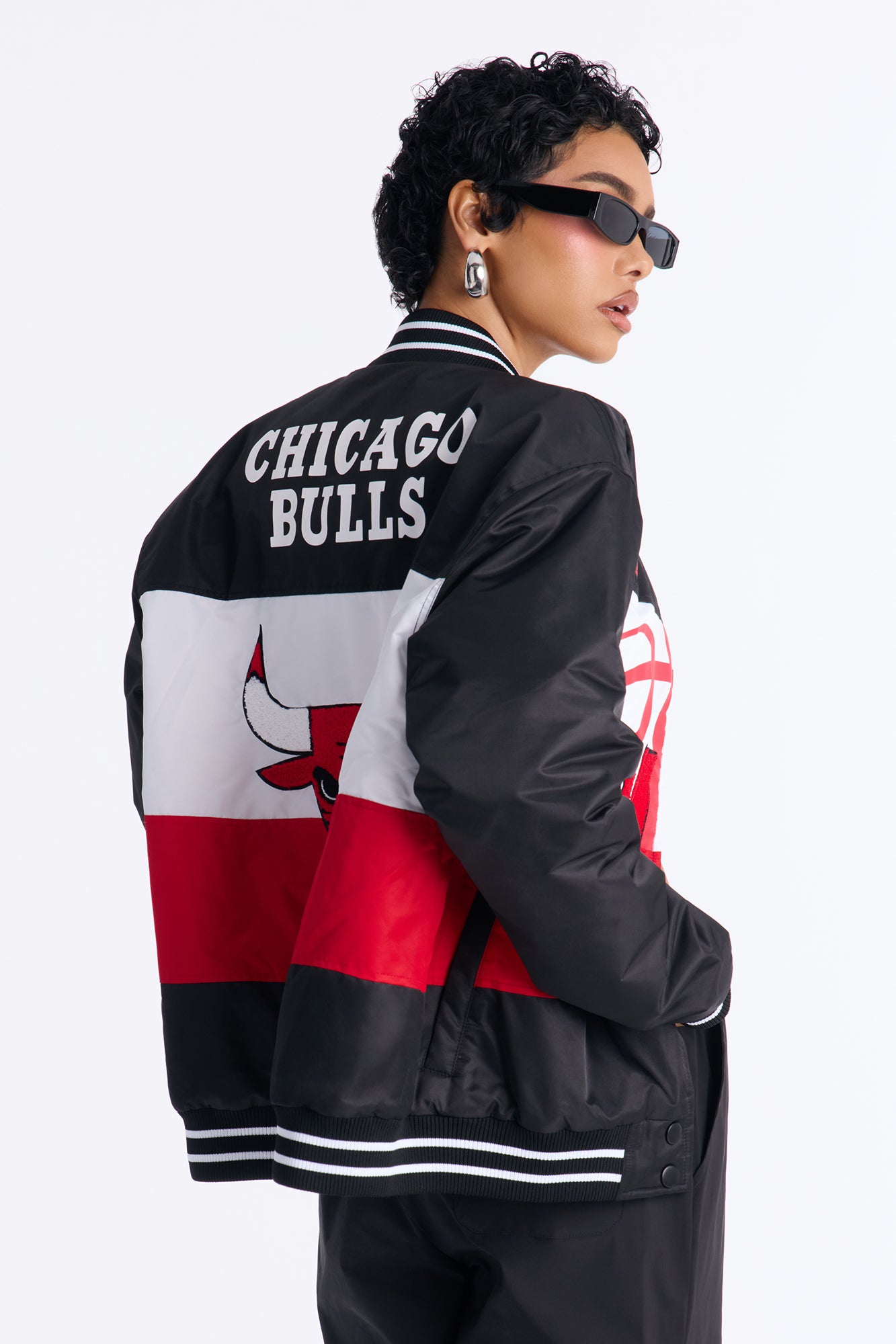 NBA Chicago Bulls Twill Jacket - Black