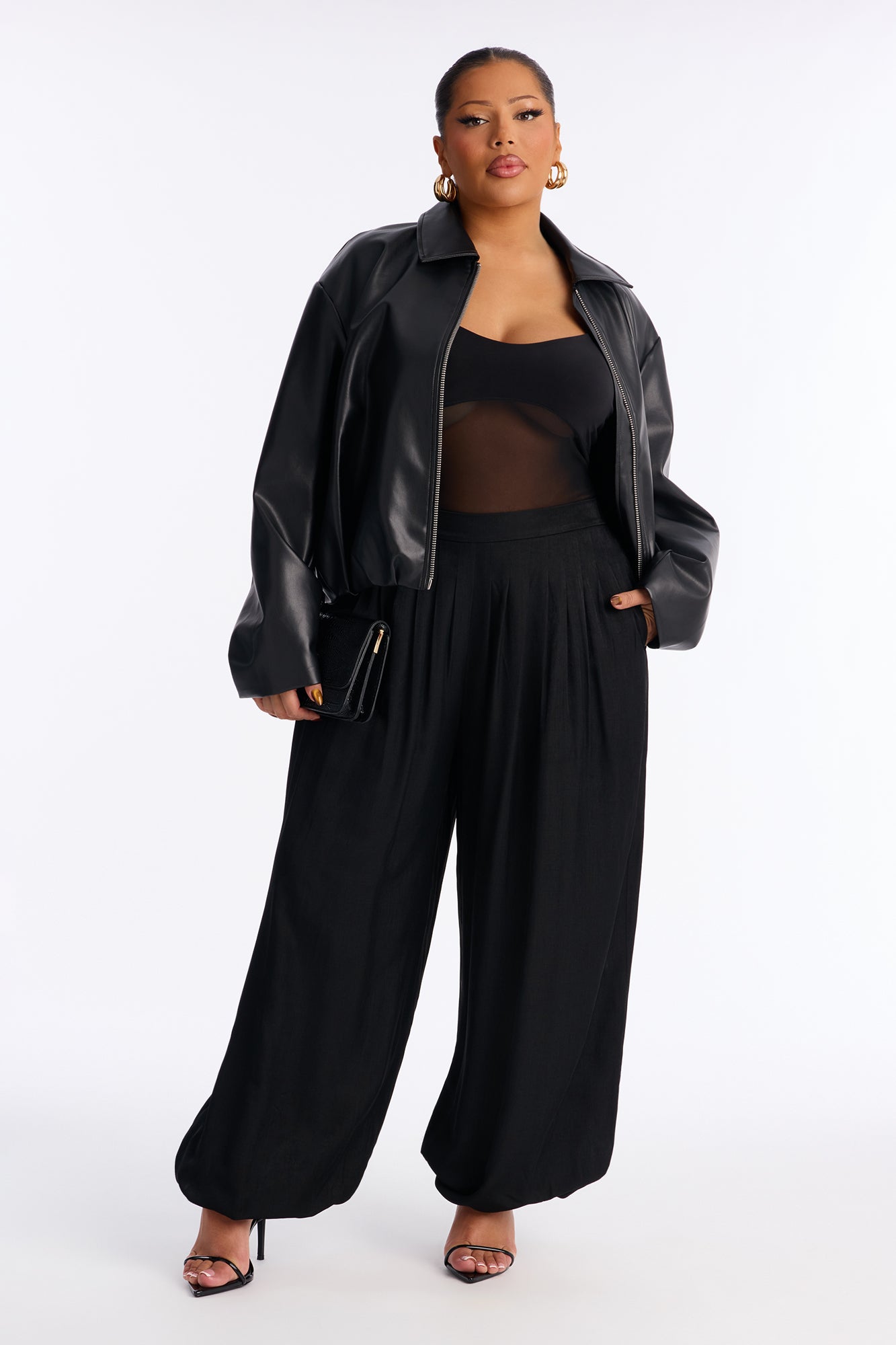 Never Too Much Pleated Balloon Pant 30″ - Black