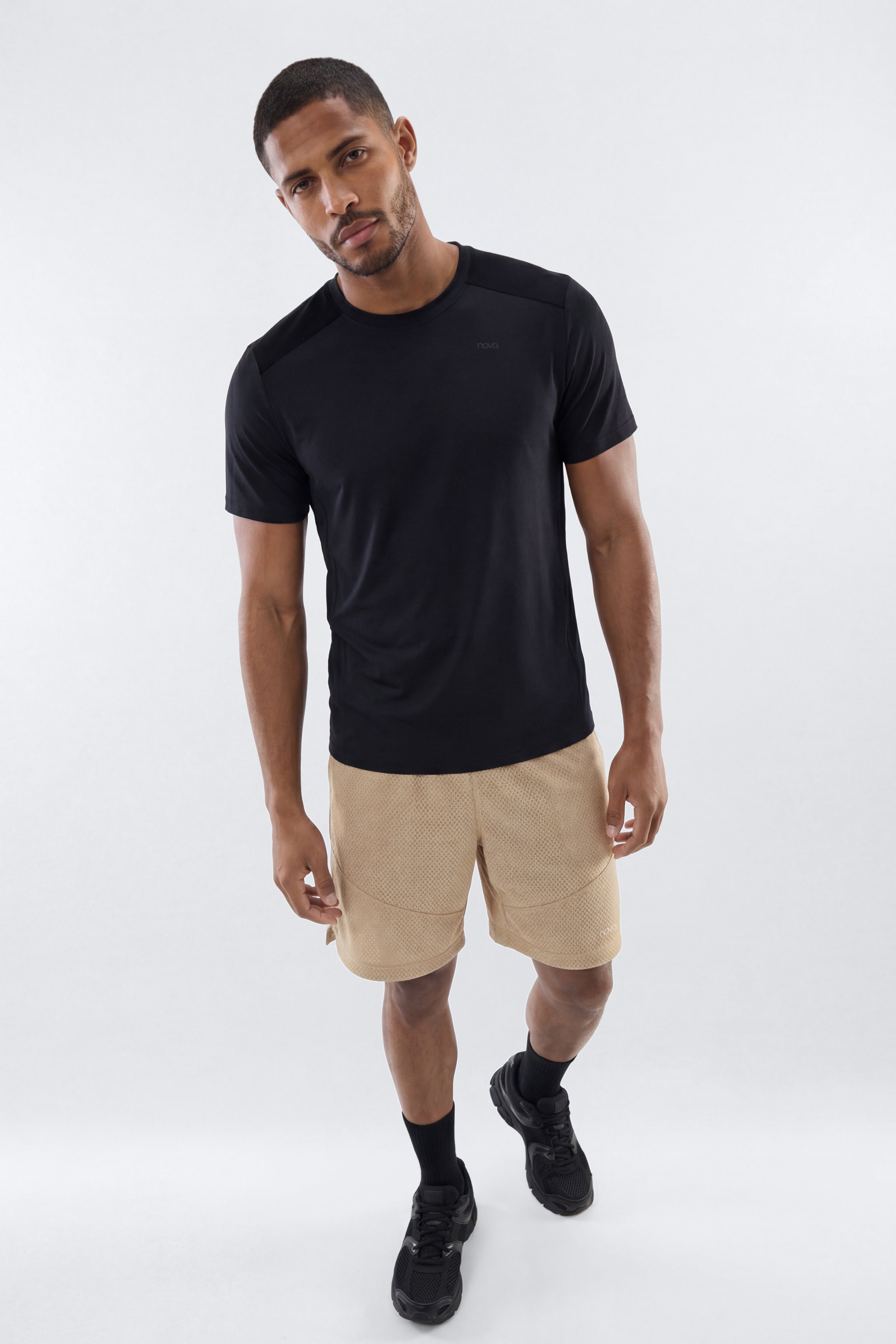 HexTech™ Crew Neck Active Top - Black