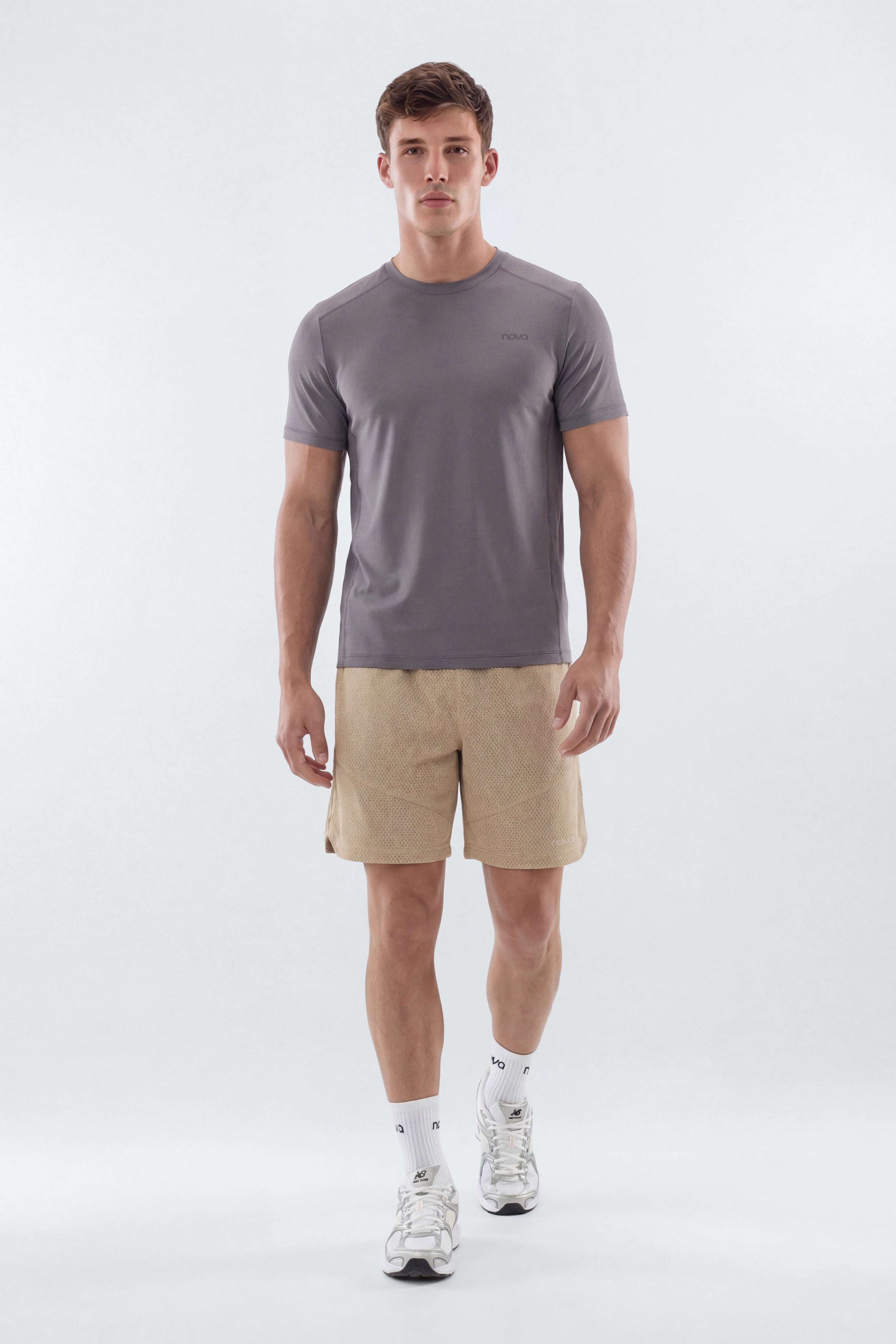 HexTech™ Crew Neck Active Top - Grey