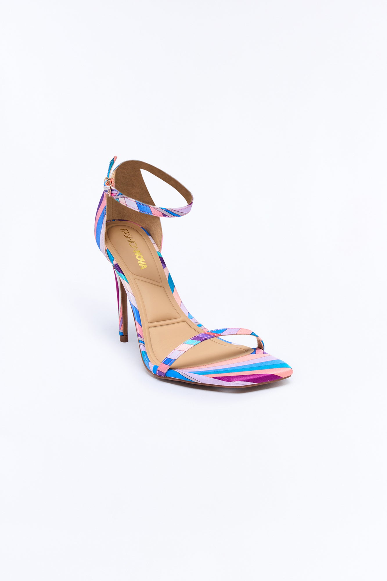 Pretty Intentions Satin Heels - Blue/combo