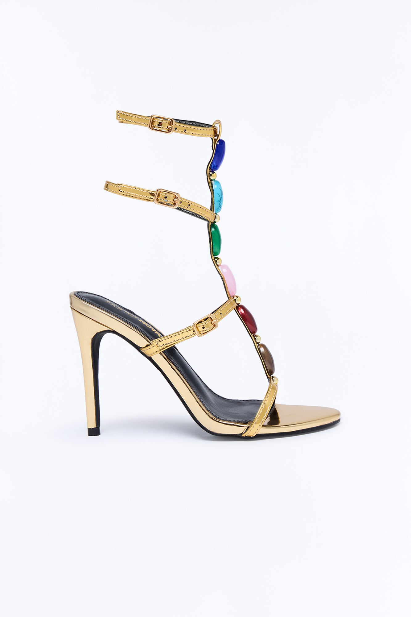 Colbie Stone Ankle Strap Heels - Gold